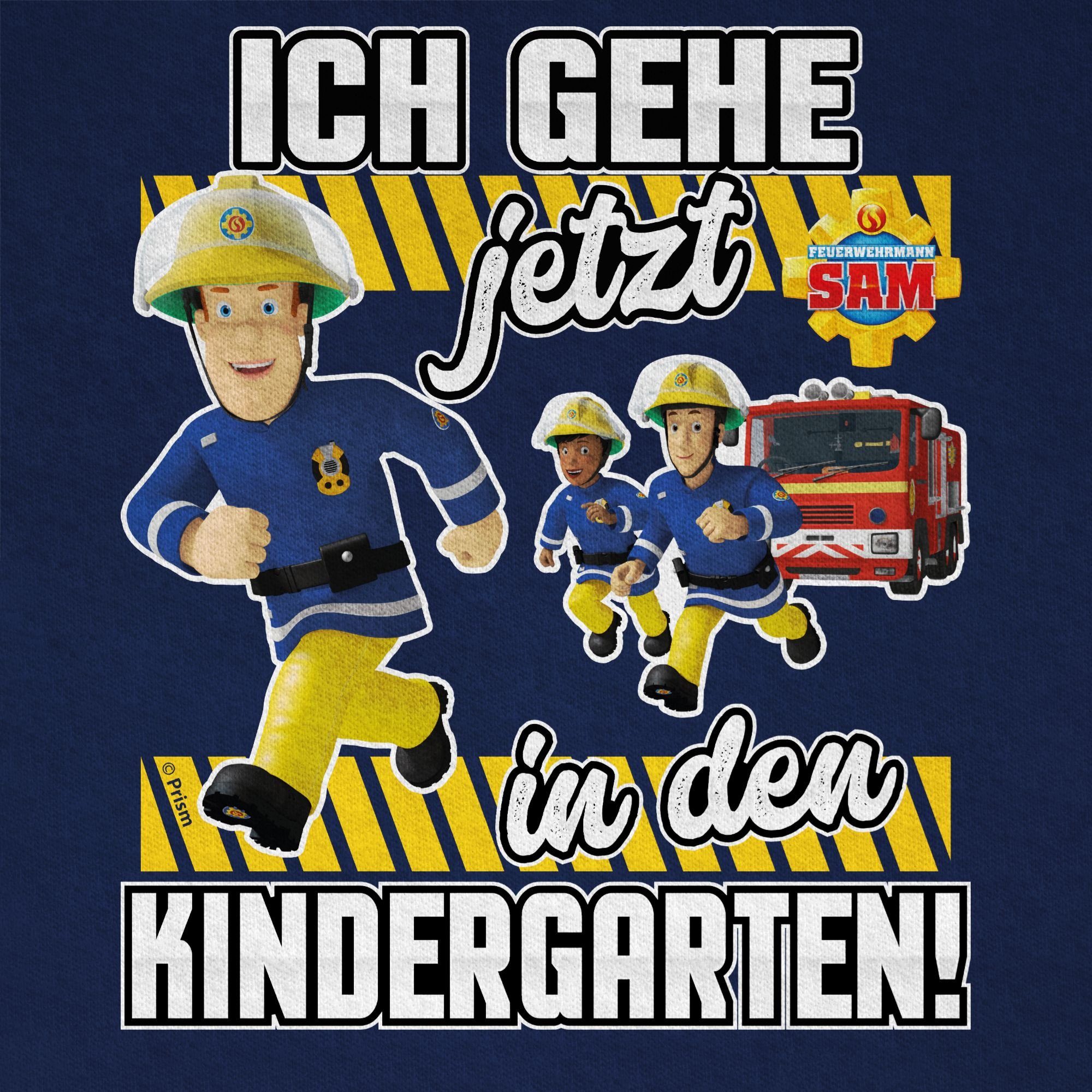 Shirtracer T-Shirt Ich gehe jetzt Dunkelblau in Sam Feuerwehrmann Kindergarten! Jungen 01 den