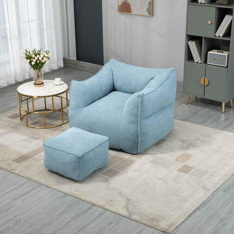 REDOM Sitzsack Lazy Sofa, mit hoher Rückenlehne, mit Fußhocker (langlebiger Komfort-Schaukelstuhl, Couchsessel für Erwachsene und Kinder, für drinnen und draußen)