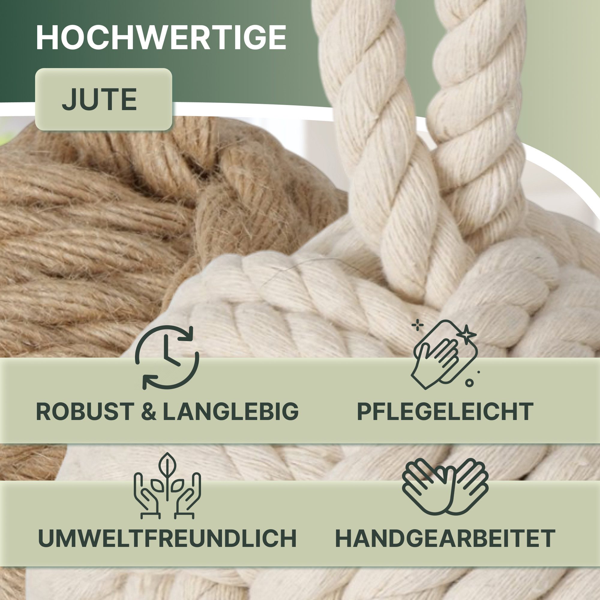 Topanbieter999 Türstopper Topanbieter999 Türstopper (2er Set), Jute natur und cremeweiß