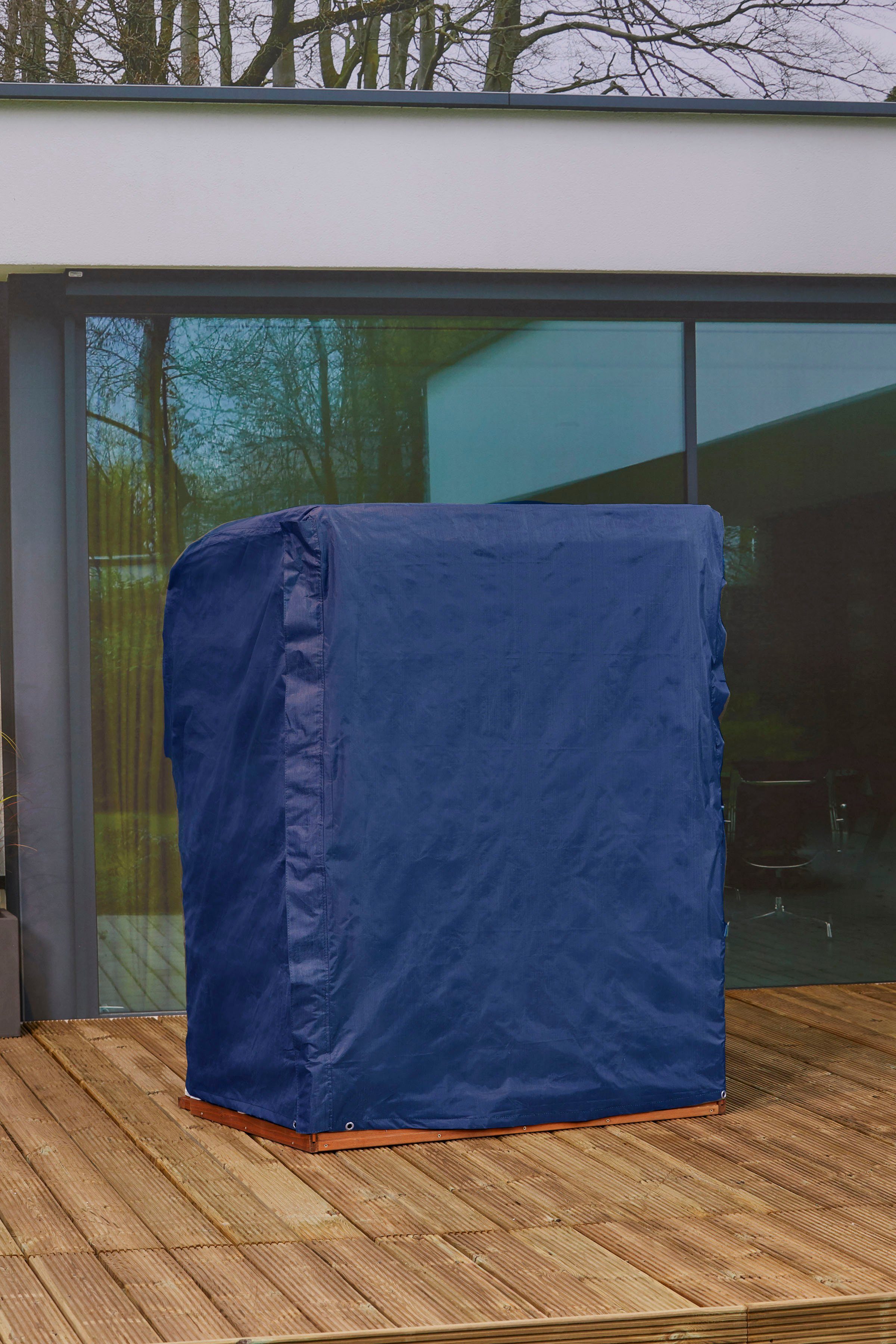 winza outdoor covers Strandkorb-Schutzhülle Premium, BxTxH: 128x105x160/135 cm, UV beständig, 100 % recycelbar, blau