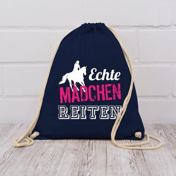 Shirtracer Turnbeutel Echte Mädchen reiten, Pferd