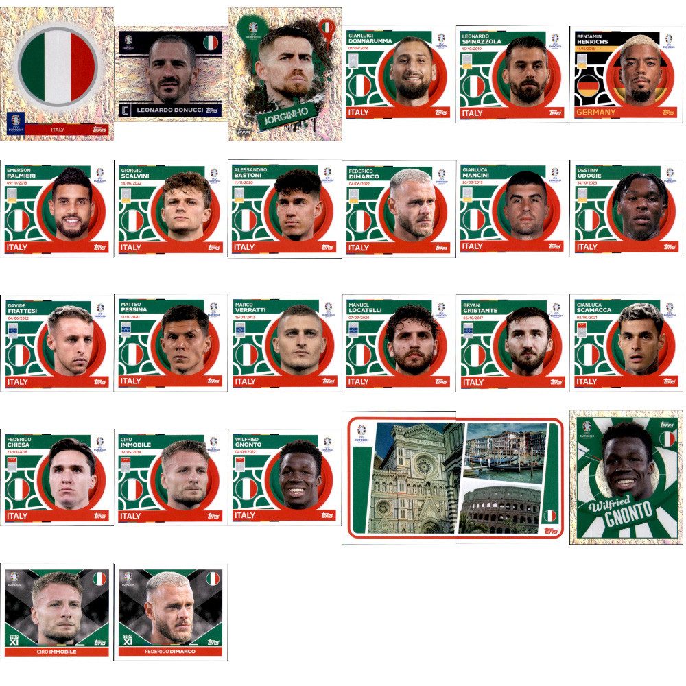 Topps Sammelkarte UEFA EURO 2024 Germany - Sammelsticker - Mannschaftspaket - Italien