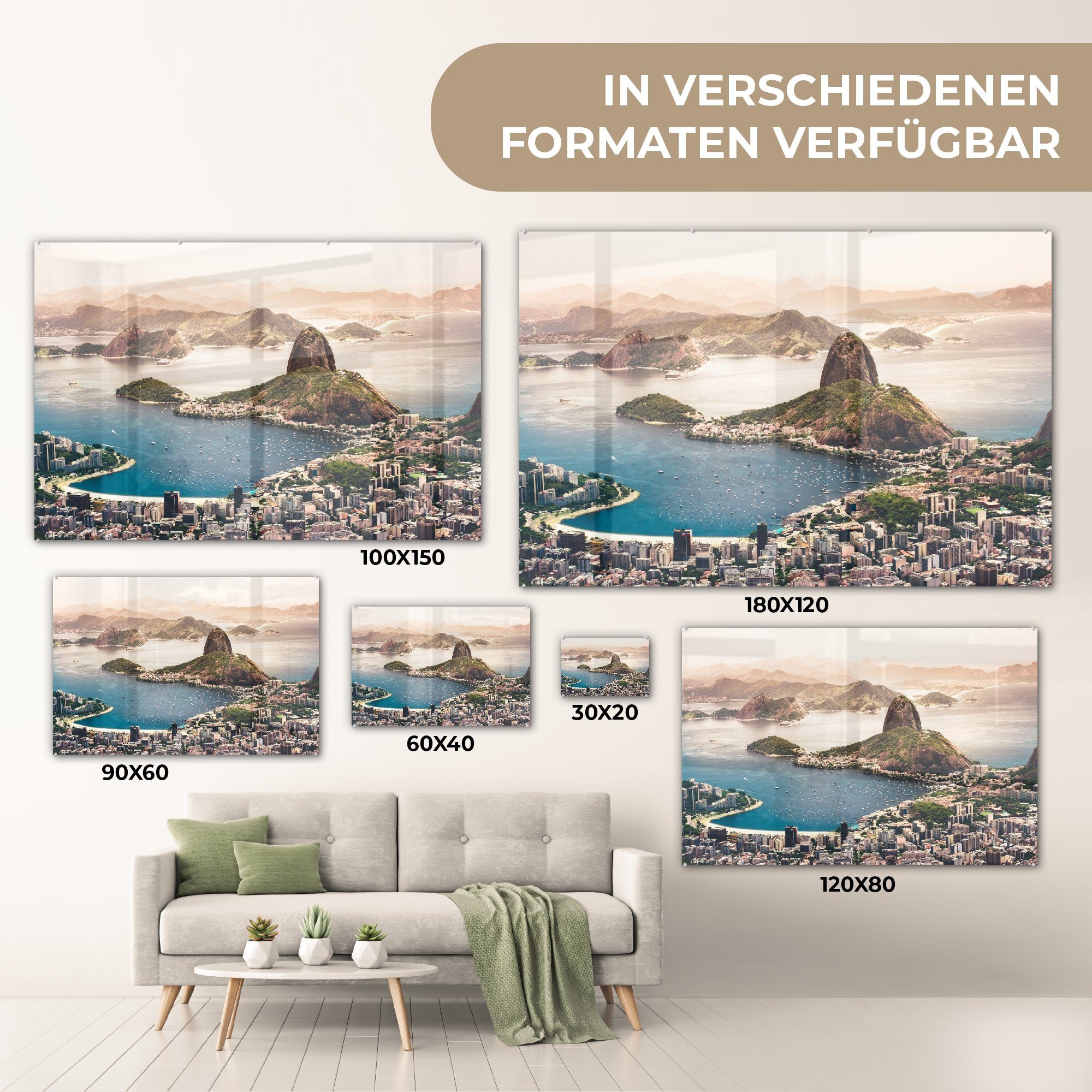 MuchoWow Acrylglasbild Brasilien - Wasser Wohnzimmer - Acrylglasbilder (1 St), & Schlafzimmer Stadt