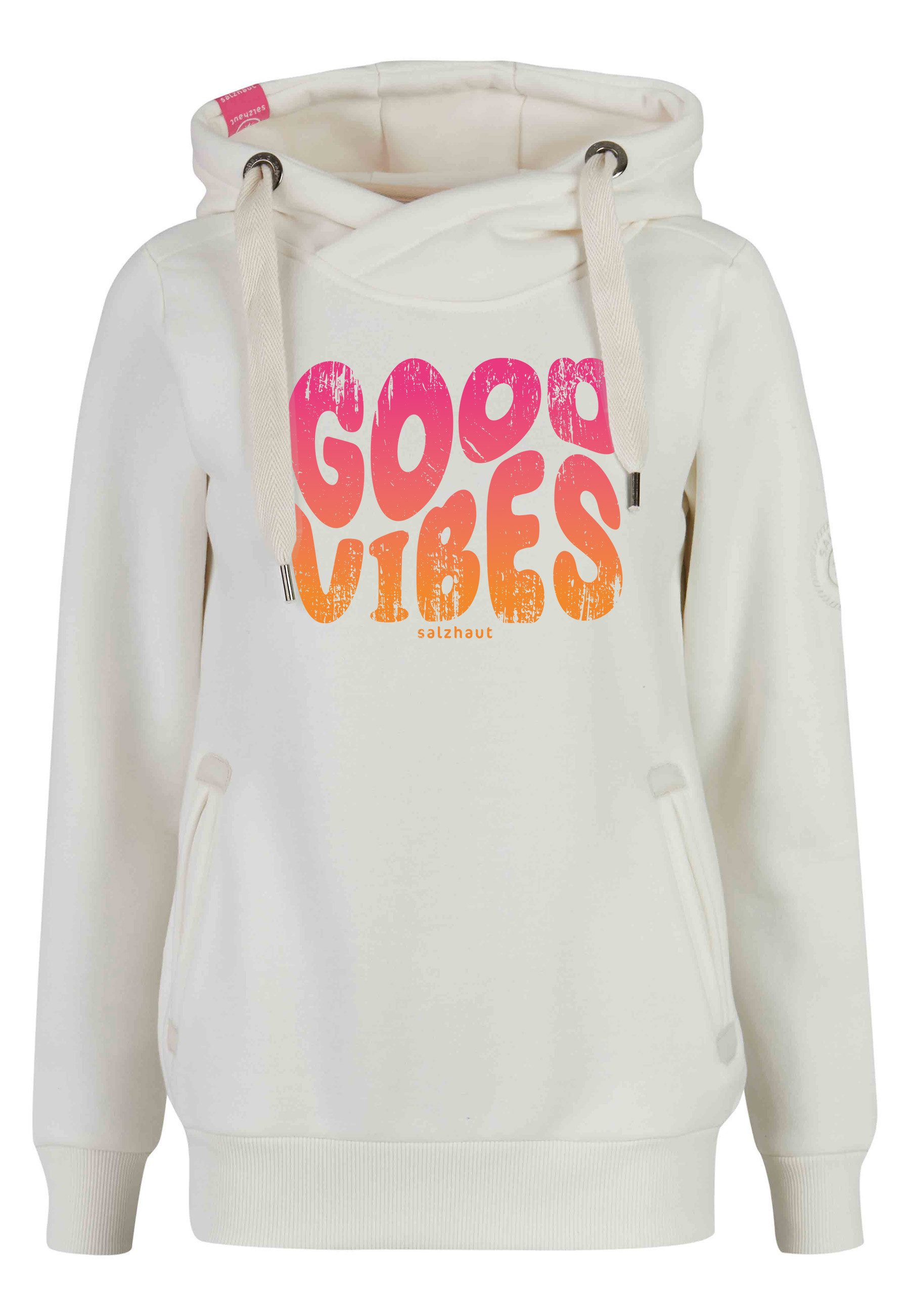 salzhaut Hoodie SÜNN - GOOD VIBES Damen Tailliert günstig online kaufen