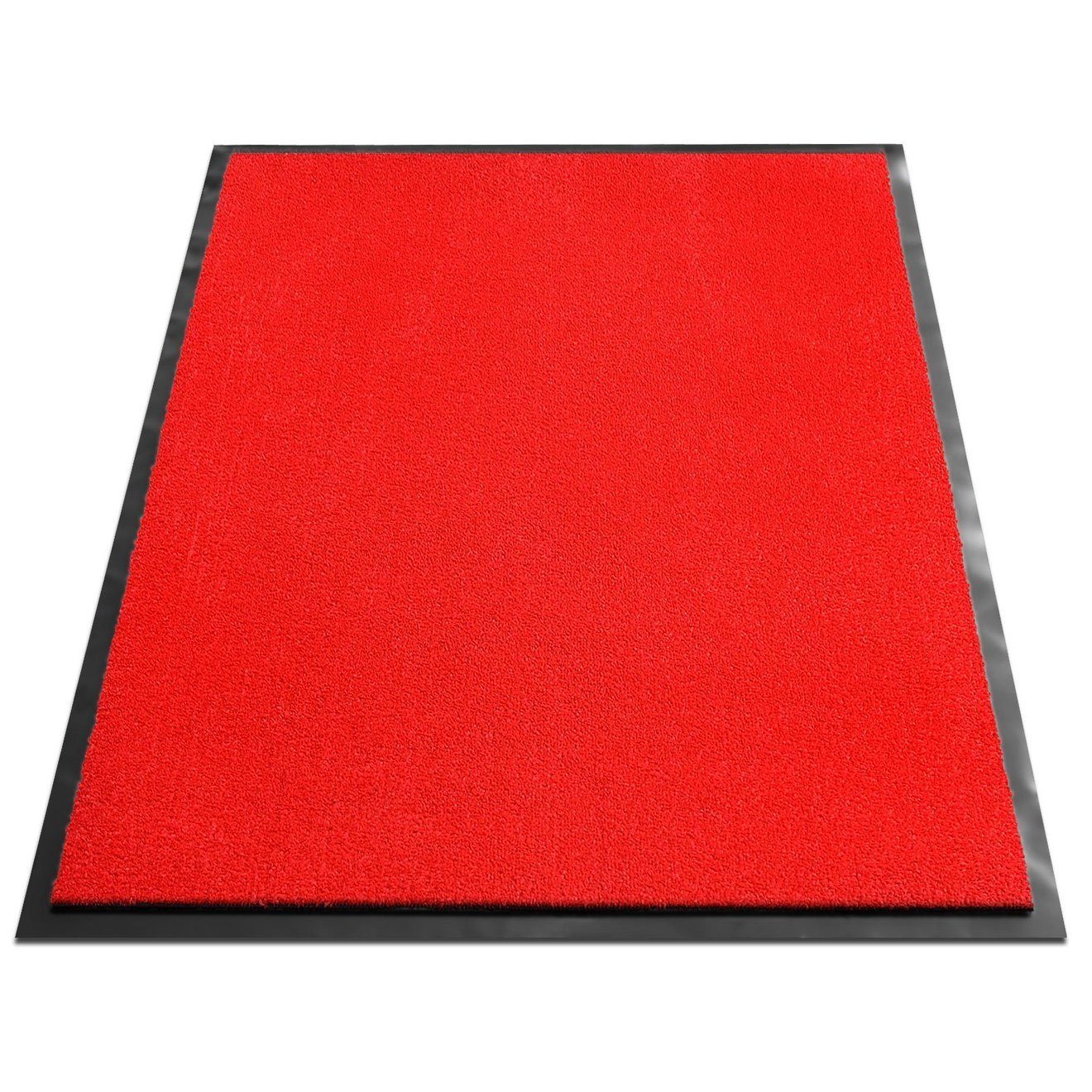 Fußmatte Sauberlaufmatte Dublin, viele mm, Größen, rechteckig, 7 für Farben & Karat, Höhe: geeignet Fußbodenheizung waschbar, Rot