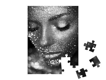 puzzleYOU Puzzle Design Glitter Make-up, schwarz-weiß, 48 Puzzleteile, puzzleYOU-Kollektionen Fotokunst