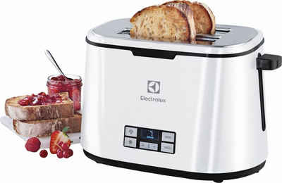 Electrolux Toaster Electrolux EAT7830 Toaster Weiß PremiumLine Timer Cool Touch Gehäuse, 2 kurze Schlitze, für 2 Scheiben, 980 W, Digital Vision Timer - Sekundengenau Anzeige wie lange der Toast noch braucht