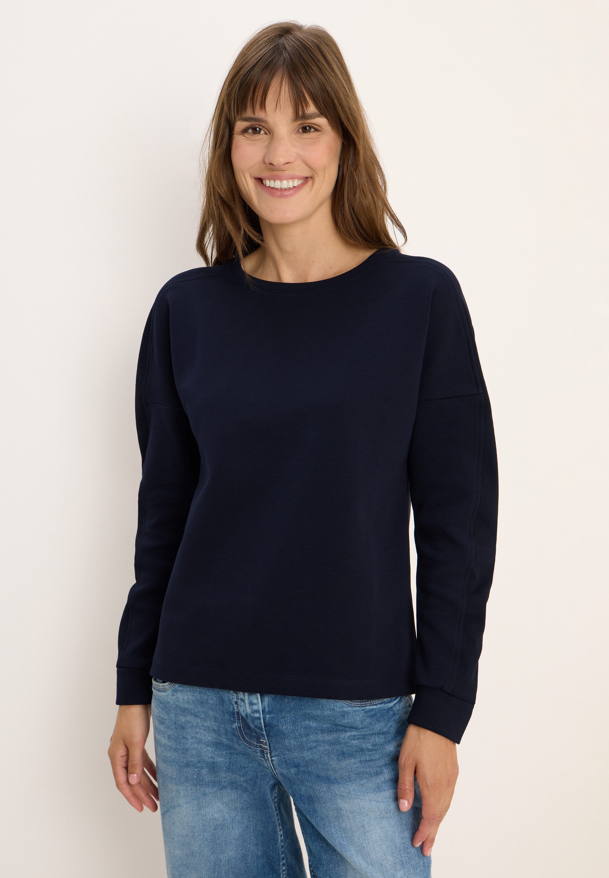 CECIL Langarmshirt aus elastischem Materialmix