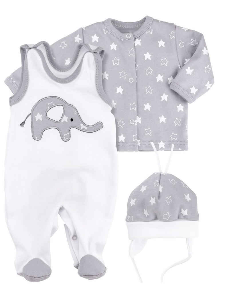 Baby Sweets Strampler Set Elefant Sterne (Set, 1-tlg., Shirt, Mütze, Strampler)