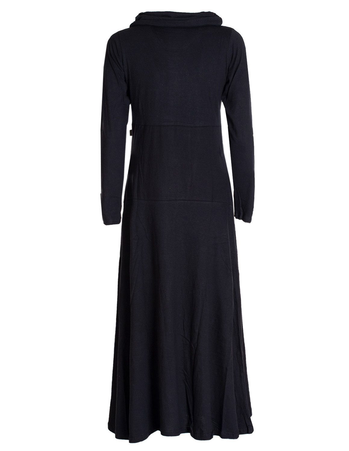 Vishes Maxikleid Damen Maxi-Kleid Baumwolle Casual Rollkragen mit Tasche Al günstig online kaufen