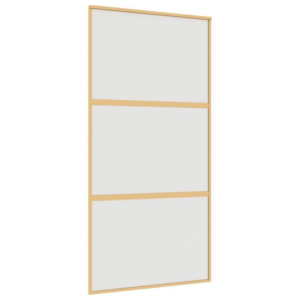 vidaXL Zimmertür 1025 x 205 cm Schiebetür Golden 102,5x205 cm Matt ESG-Glas und Alumini