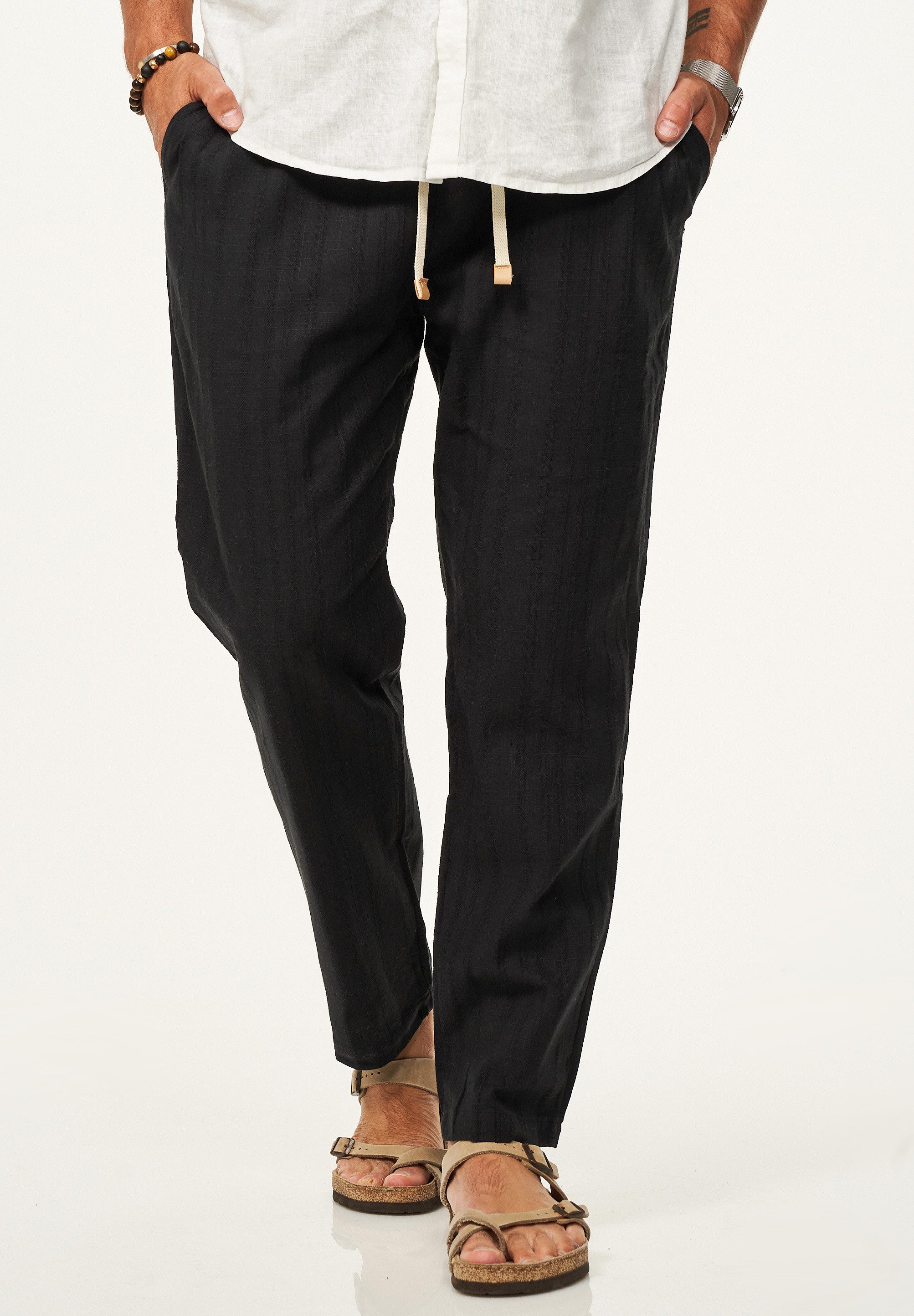 DAILY COTTON Leinenhose im Chinohosen Stil mit Gummibund Herren luftige Sto günstig online kaufen