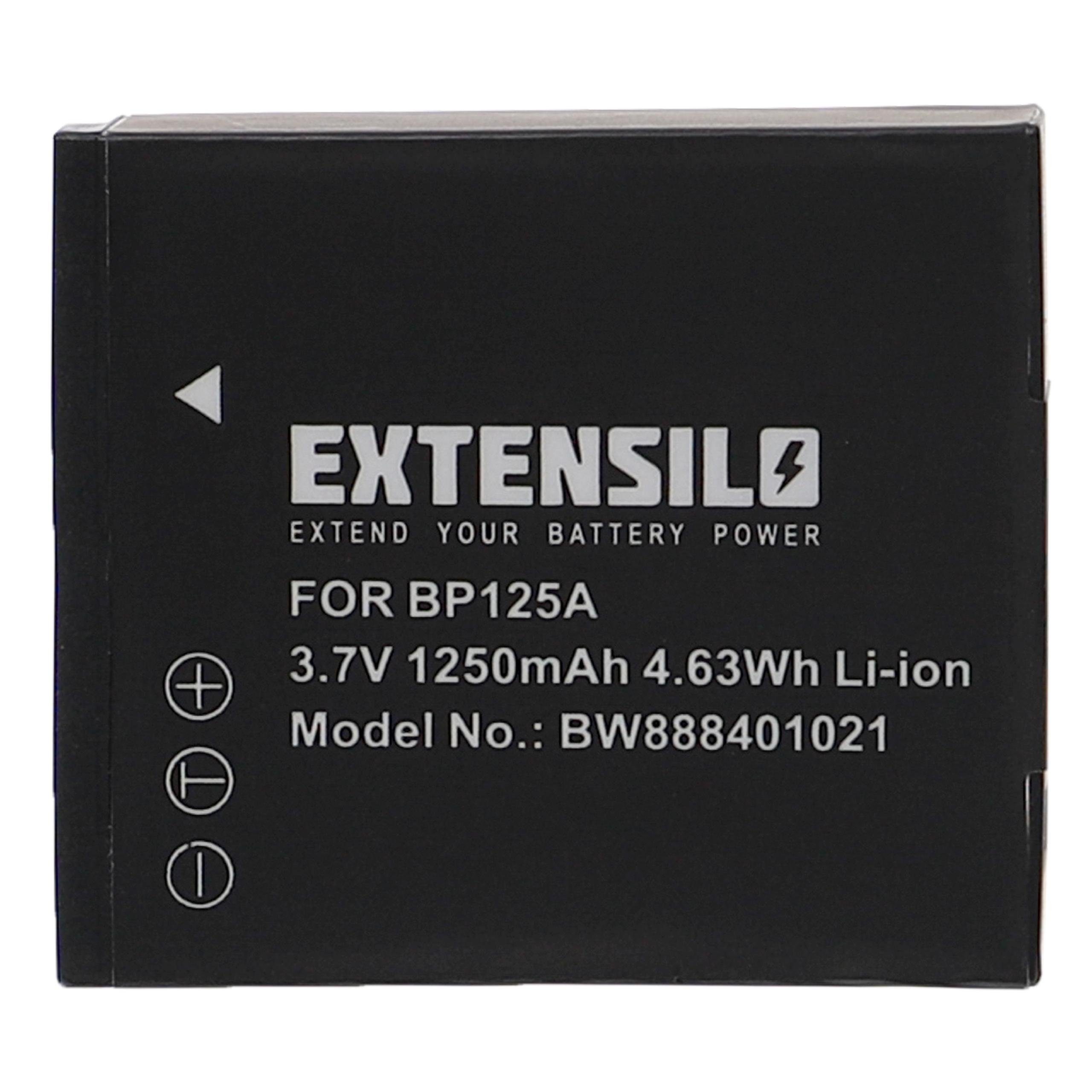 Li-Ion) / Samsung Extensilo HMX-QF20BP, HMX-QF20BN, HMX-T10 HMX-QF20, Camcorder HMX-T10BN, Kamera-Akku Camcorder HMX-Q20TP, mAh für Digital HMX-QF30, 1250 Kamera (1250mAh, passend 3,7V, / Analog