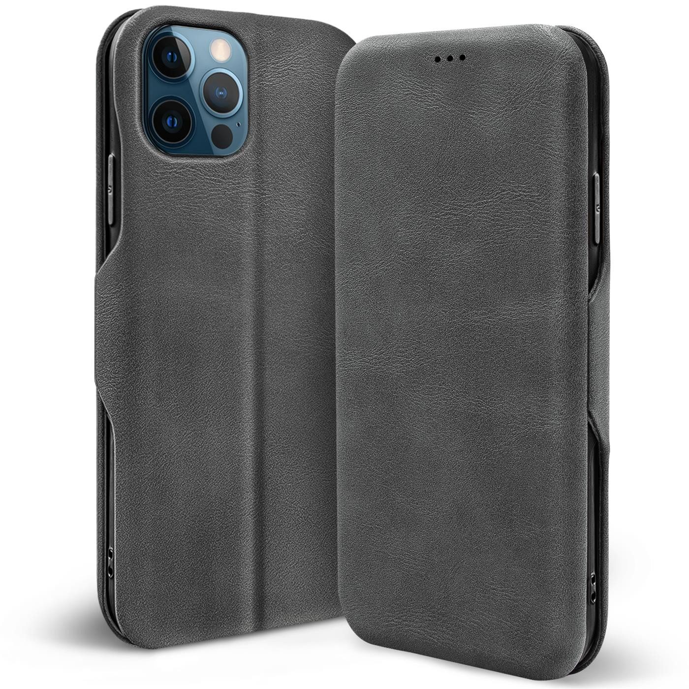 CoolGadget Handyhülle Premium Klapptasche Wallet Case für Apple iPhone 12 / 12 Pro 6,1 Zoll, Handy Tasche mit Kartenfach Book Schutzhülle