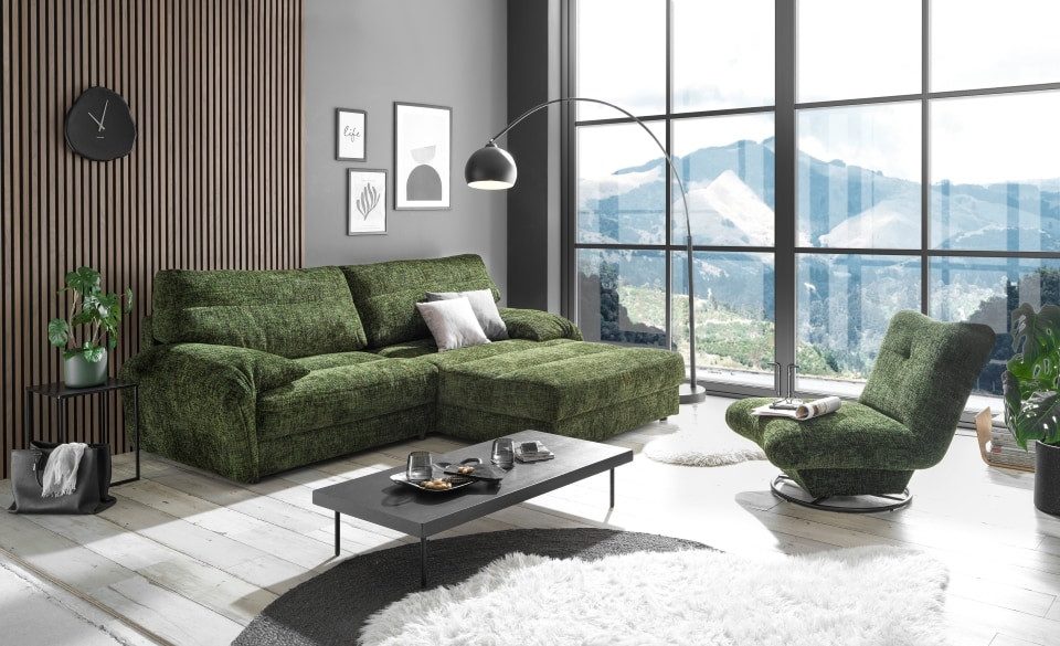 ED EXCITING DESIGN Ecksofa Princeton, mit oder ohne Hocker bestellbar