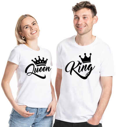Couples Shop T-Shirt Partner King & Queen T-Shirt (1-tlg) mit modischen Fun Print