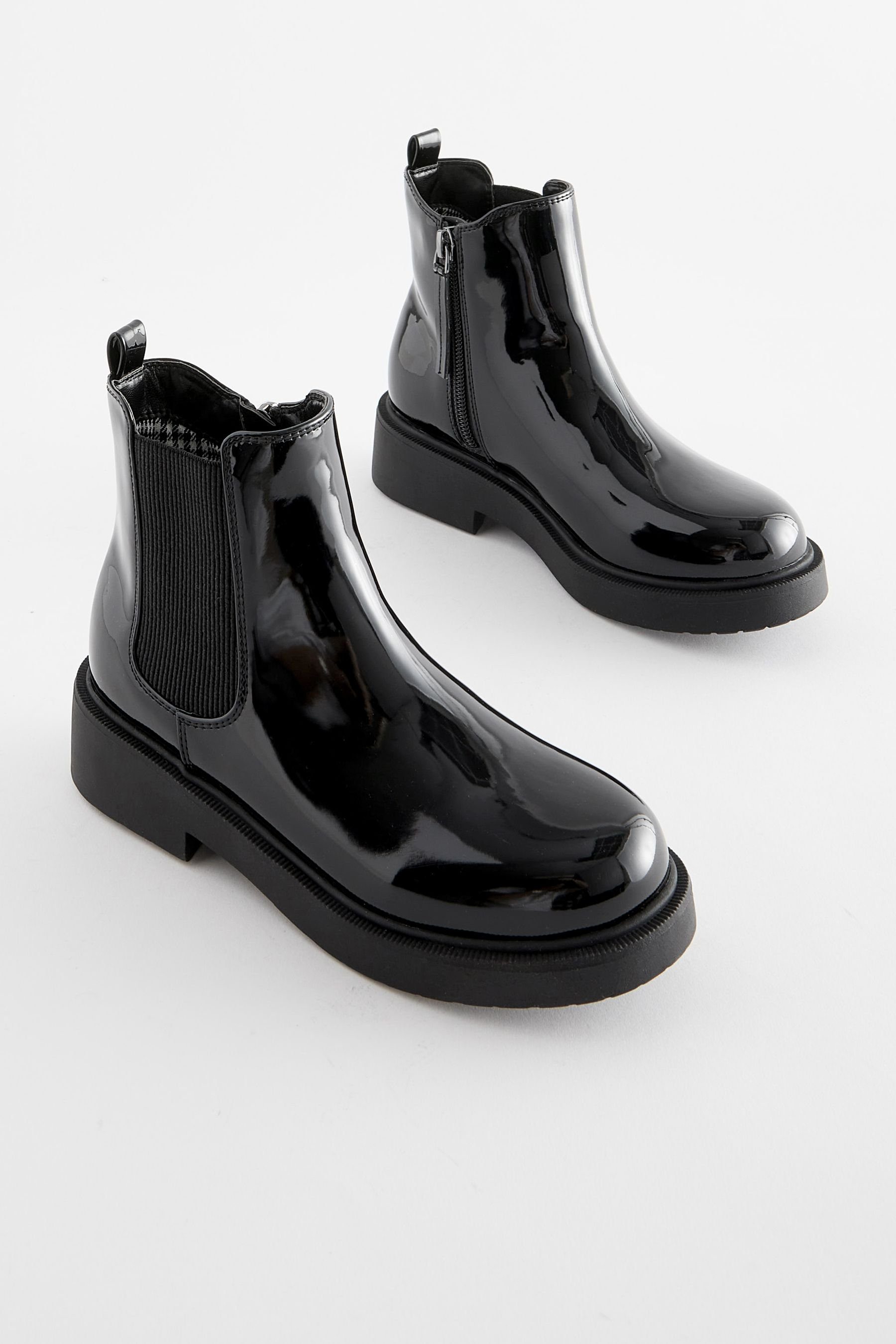 Chelseaboots Next Black (1-tlg) Robuste Patent Chelsea-Boot