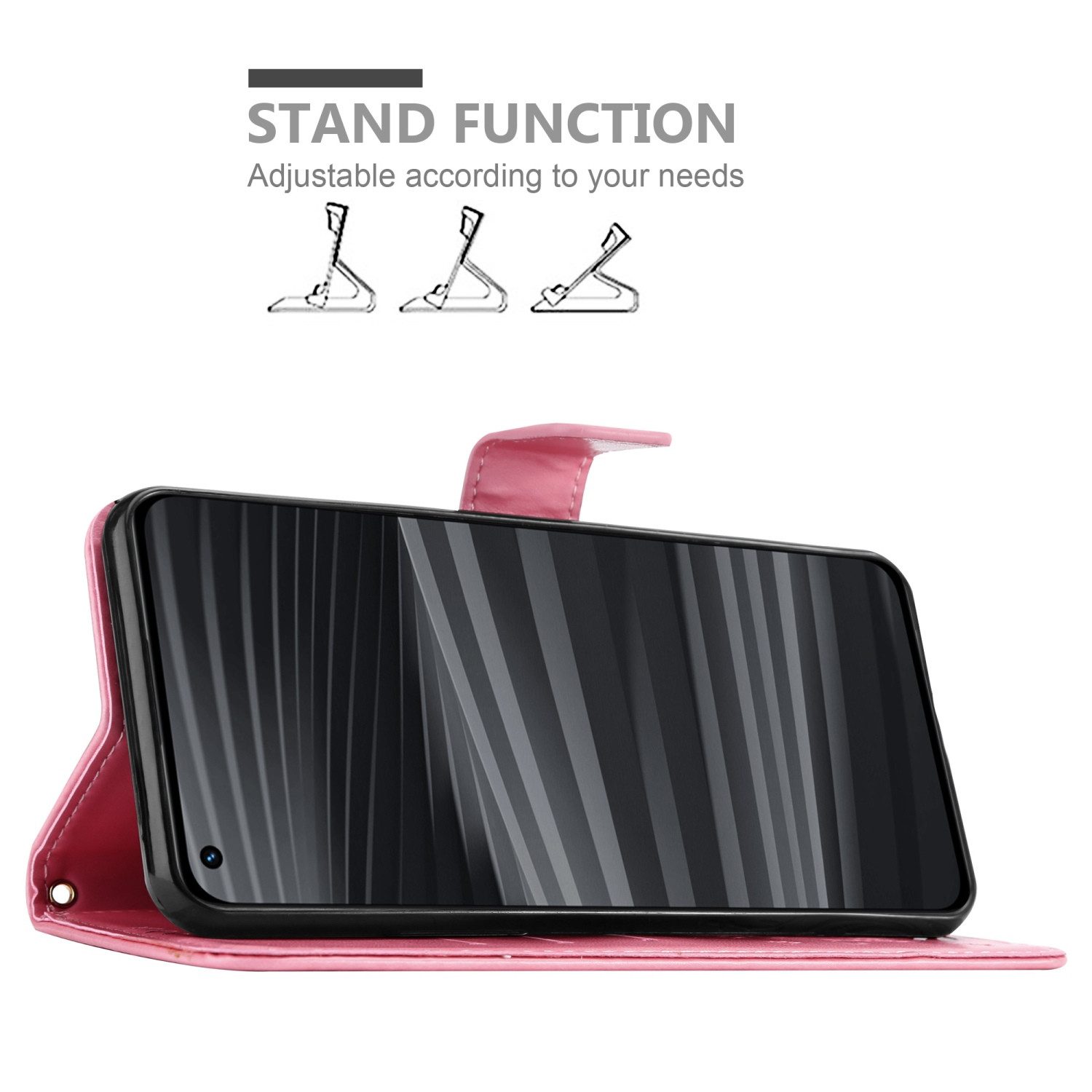 Cadorabo Handyhülle für Realme GT 2 PRO Hülle Realme GT 2 PRO, Hülle Schutzhülle Blumen Flower mit Standfunktion Kartenfach Magnet