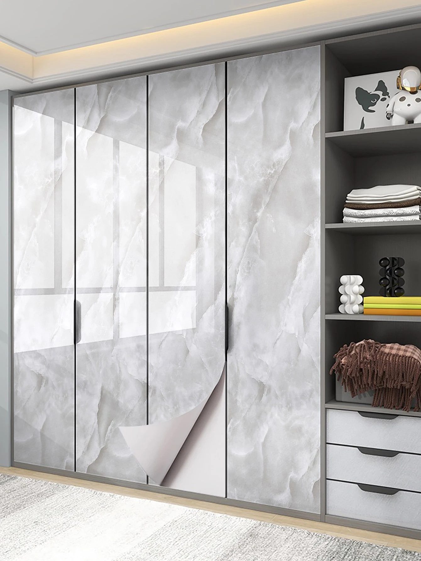 HomeBella Mustertapete Selbstklebende Wandfolie Marmormuster Dekorative Tapete, für Bad, Küche, Wohnzimmer und Möbel