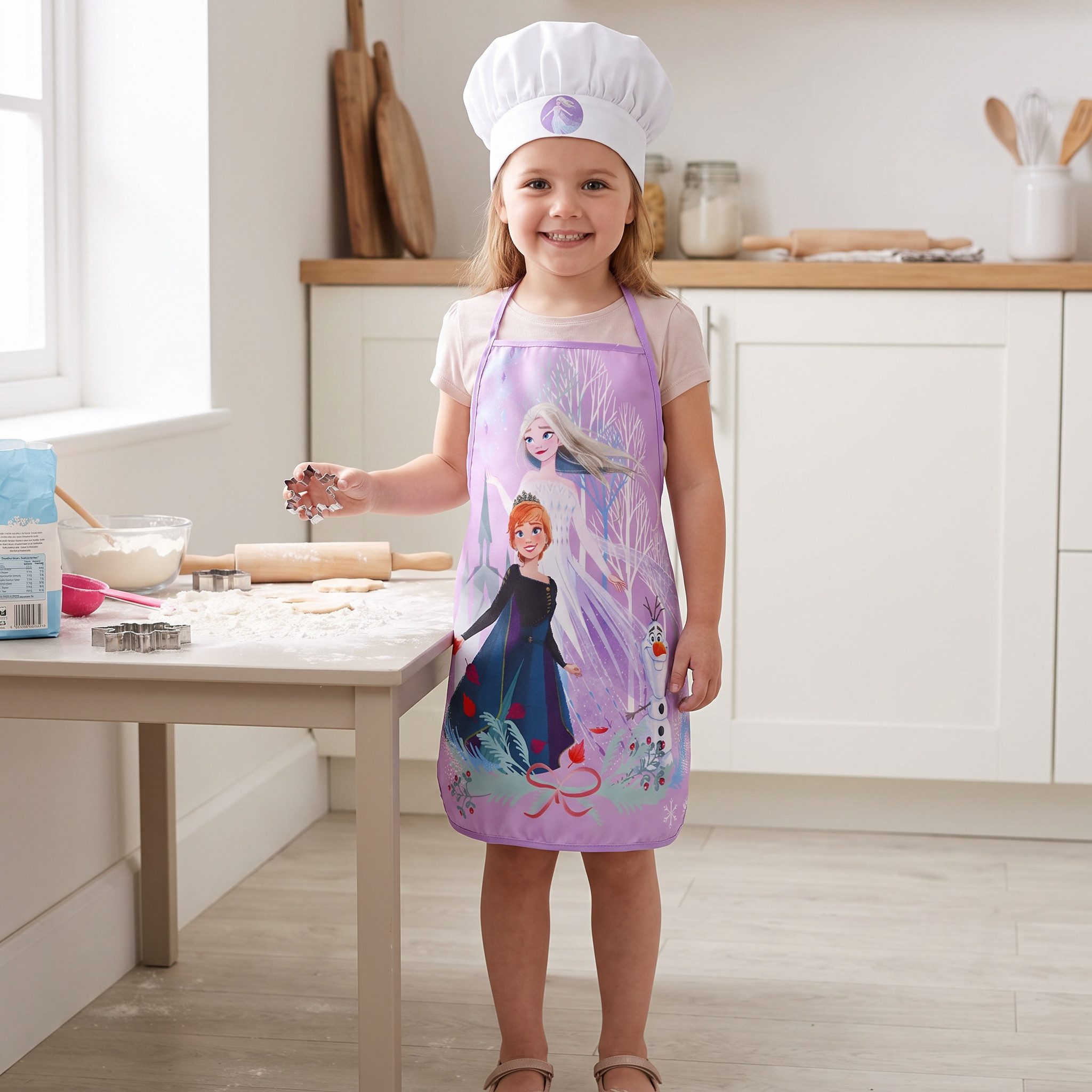 Disney Kochschürze Disney Die Eiskönigin Kinder Backschürze mit Mütze 3-6 Jahre, (2-tlg) – Bild 3 von 5