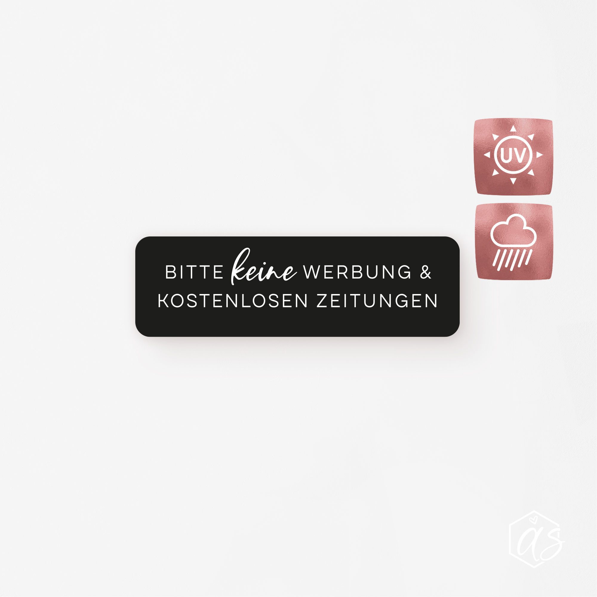 NORDEULE Aufkleber Keine Werbung & keine kostenlosen Zeitungen, (im 4er Set), 6,8 x 2,1 cm