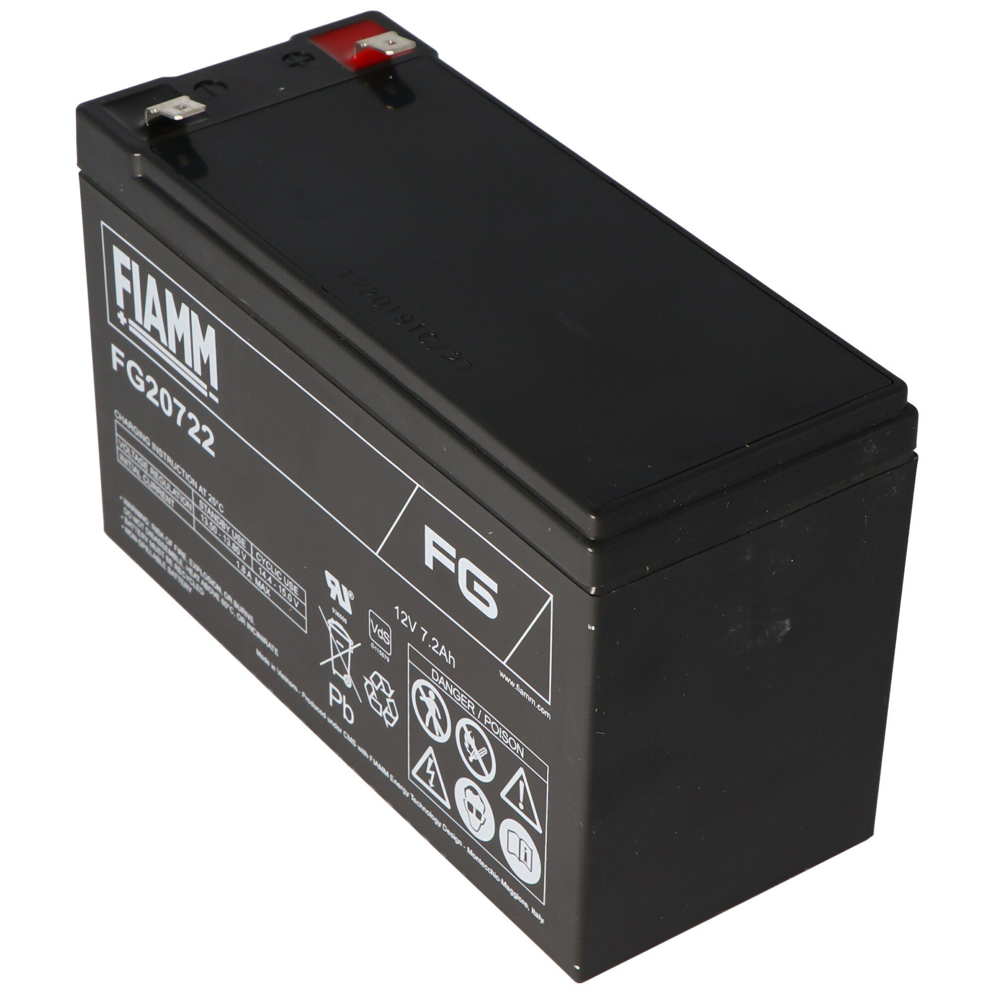 Fiamm Fiamm FG20722 Akku 12 Volt, 7,2Ah mit 6,3mm Steckkontakten Akku 7200 mAh (12,0 V)