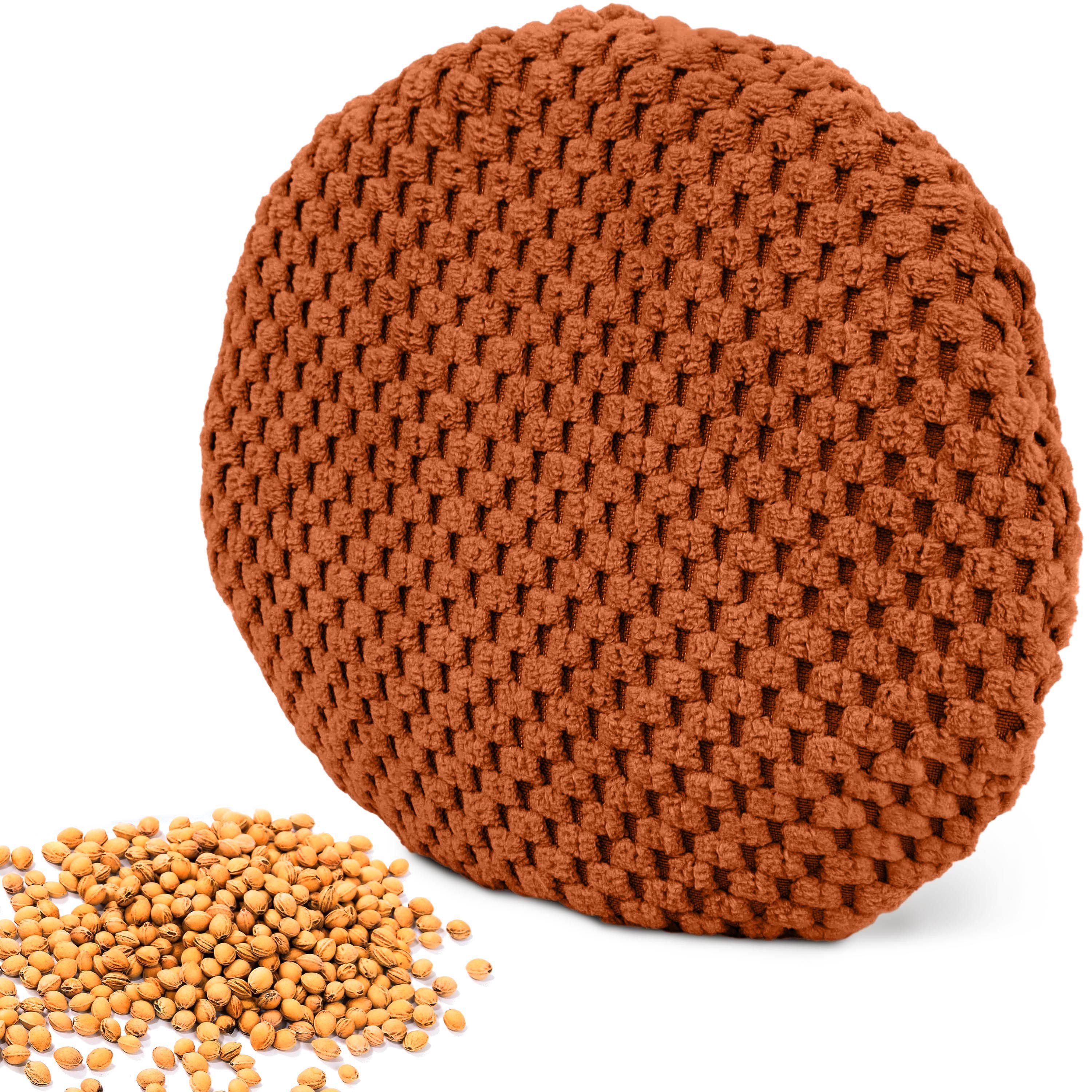 Amilian Kirschkernkissen rund Ø16 cm - Wärmekissen Mikrowelle & Kältekissen - Körnerkissen, Mikrowellenkissen, für Nacken, Schulter, Bauch, Hände, punktuelle Wärme - mikrowellengeeignet