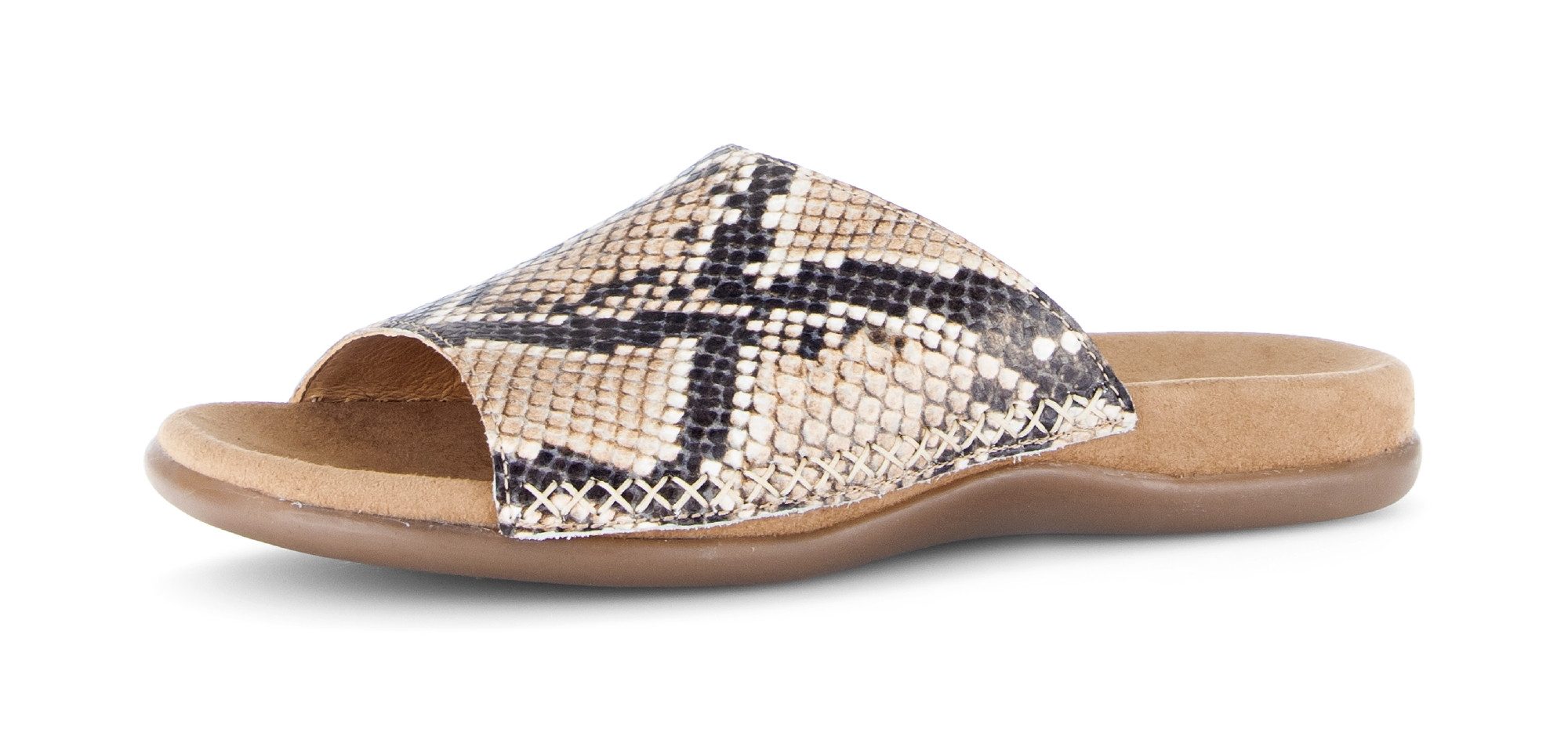 Gabor Pantolette Sommerschuh, Schlupfschuh, Bequemschuh in Schlangenoptik