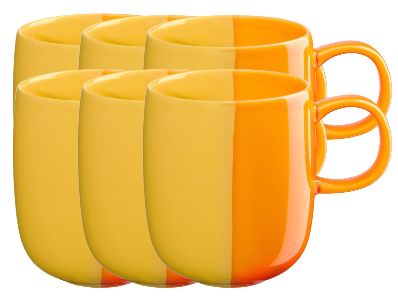 ASA SELECTION Becher joy Henkelbecher orange smoothie 0,4l Set6, Porzellan