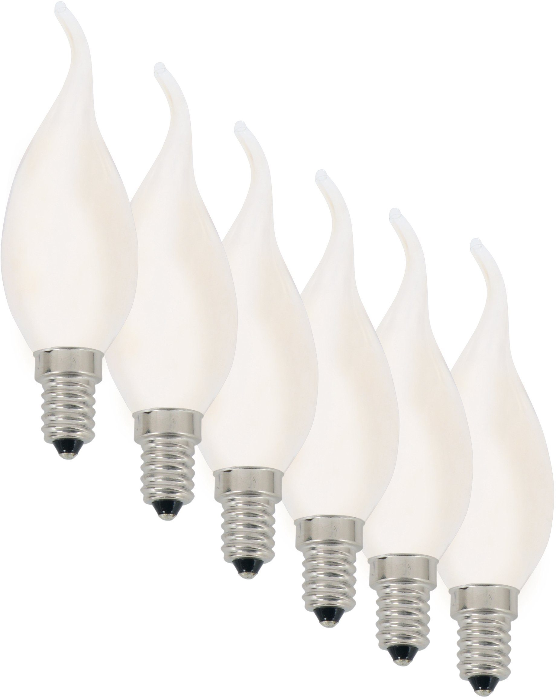 Leuchtmittel LED-Leuchtmittel 6er Set E14, St., >>Windstoß<< näve 6 LED Windstoß, dimmbar E14, warmweiß, nicht Warmweiß,