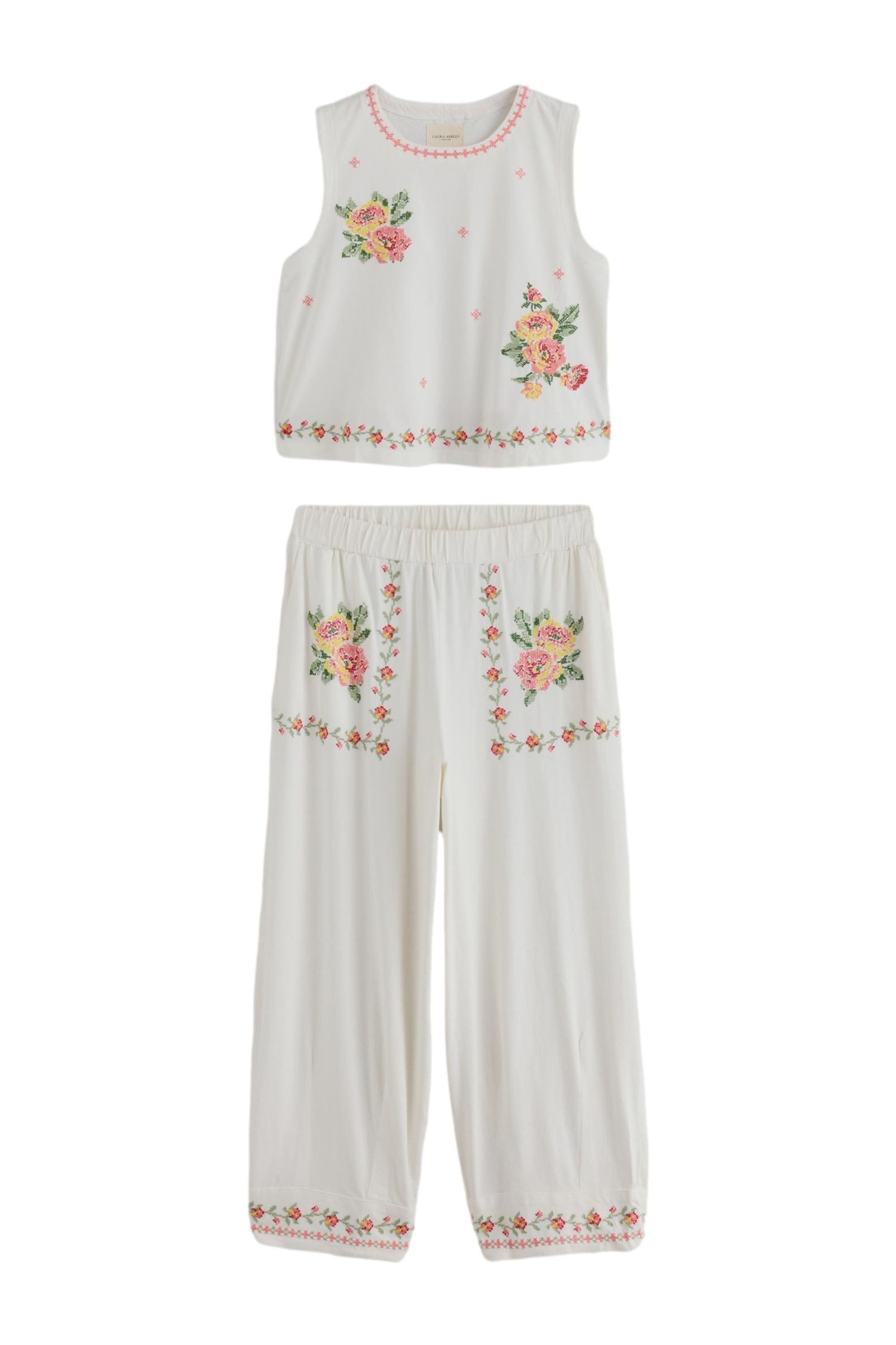 Pyjama Laura Ashley ärmelloser Baumwoll-Schlafanzug