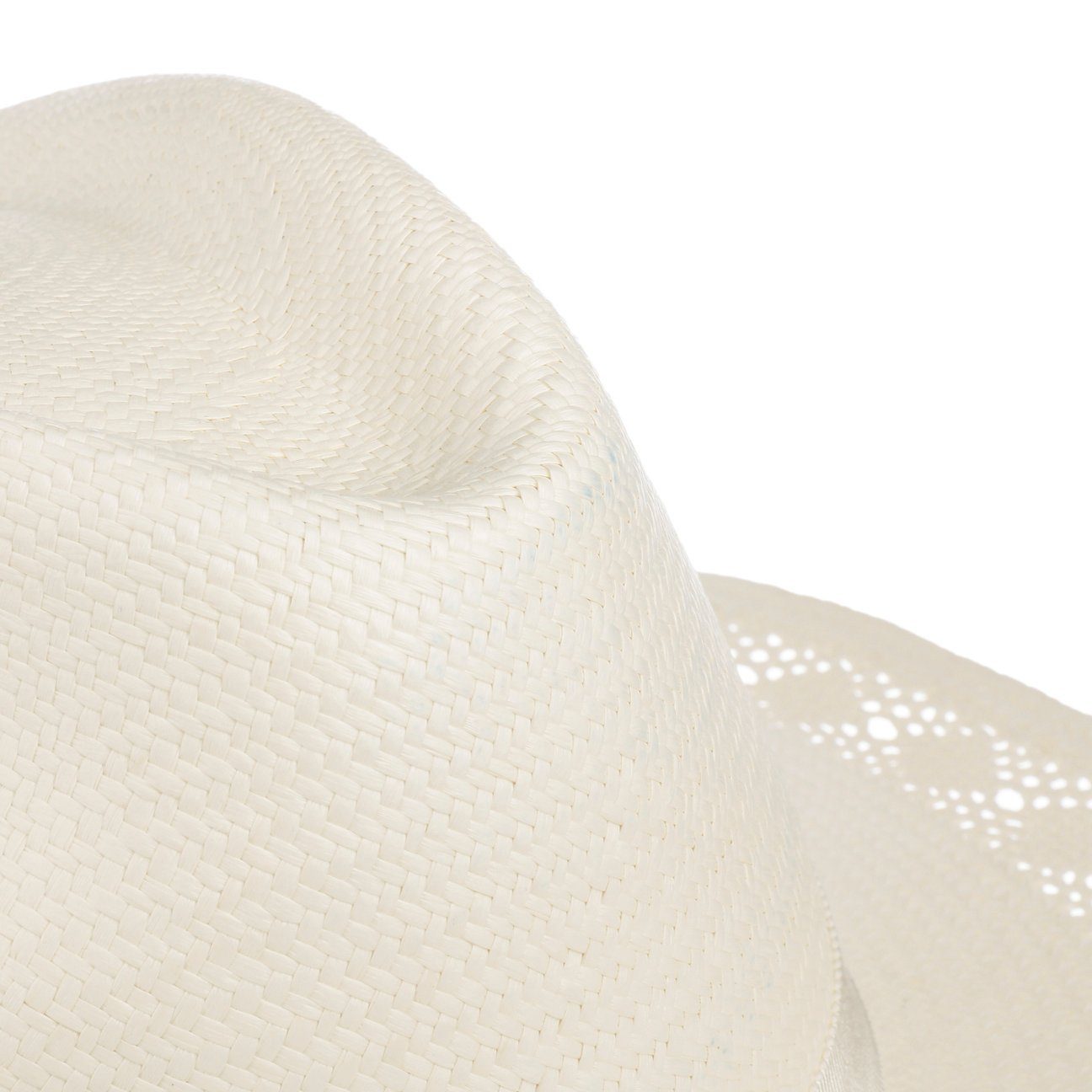 Seeberger mit Sonnenhut (1-St) Ecuador weiß Ripsband, in Panamastrohhut Made