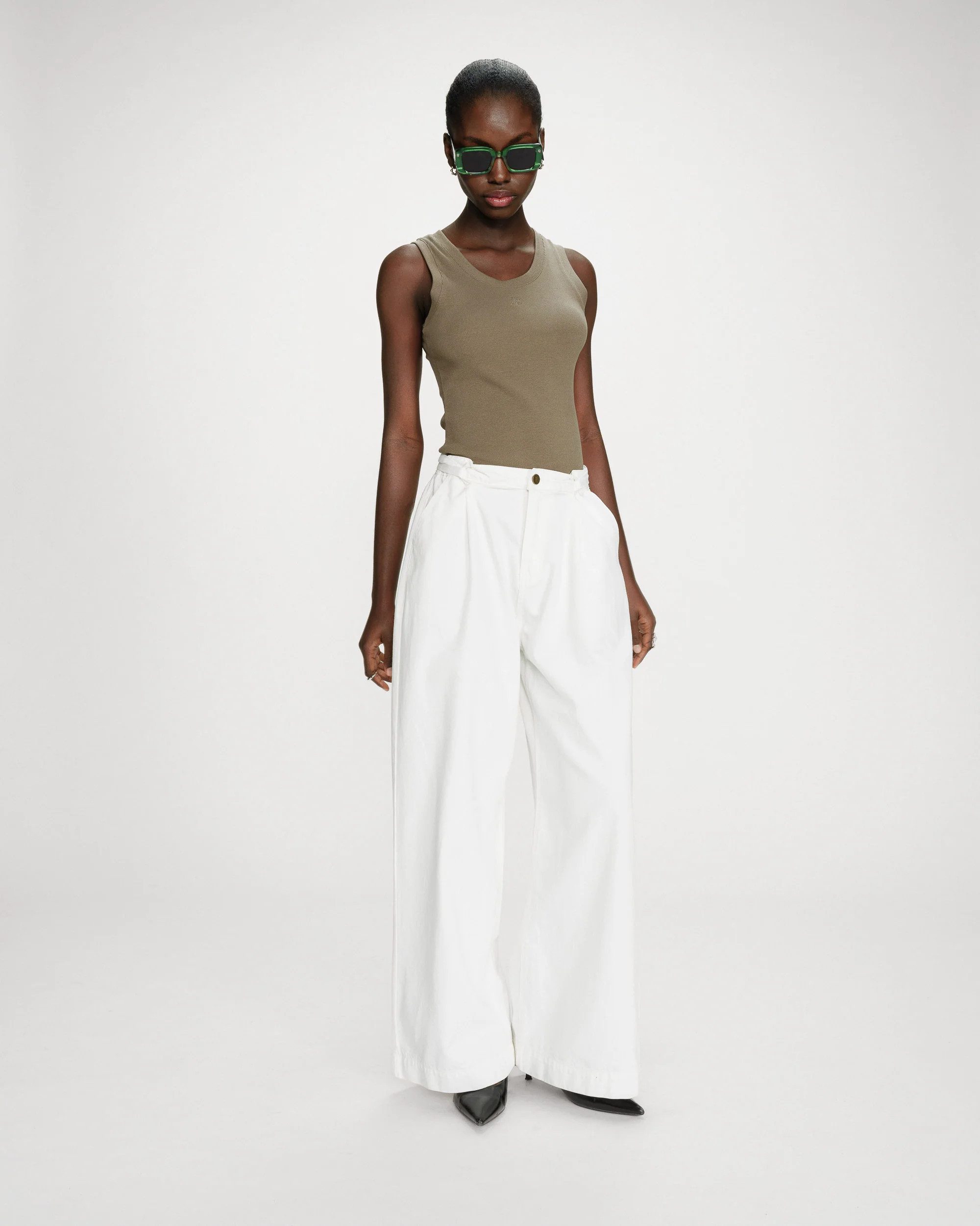 Grace & Mila Palazzohose POMPON - Jeans Damen - Wide Leg Jeans - Baumwollhose