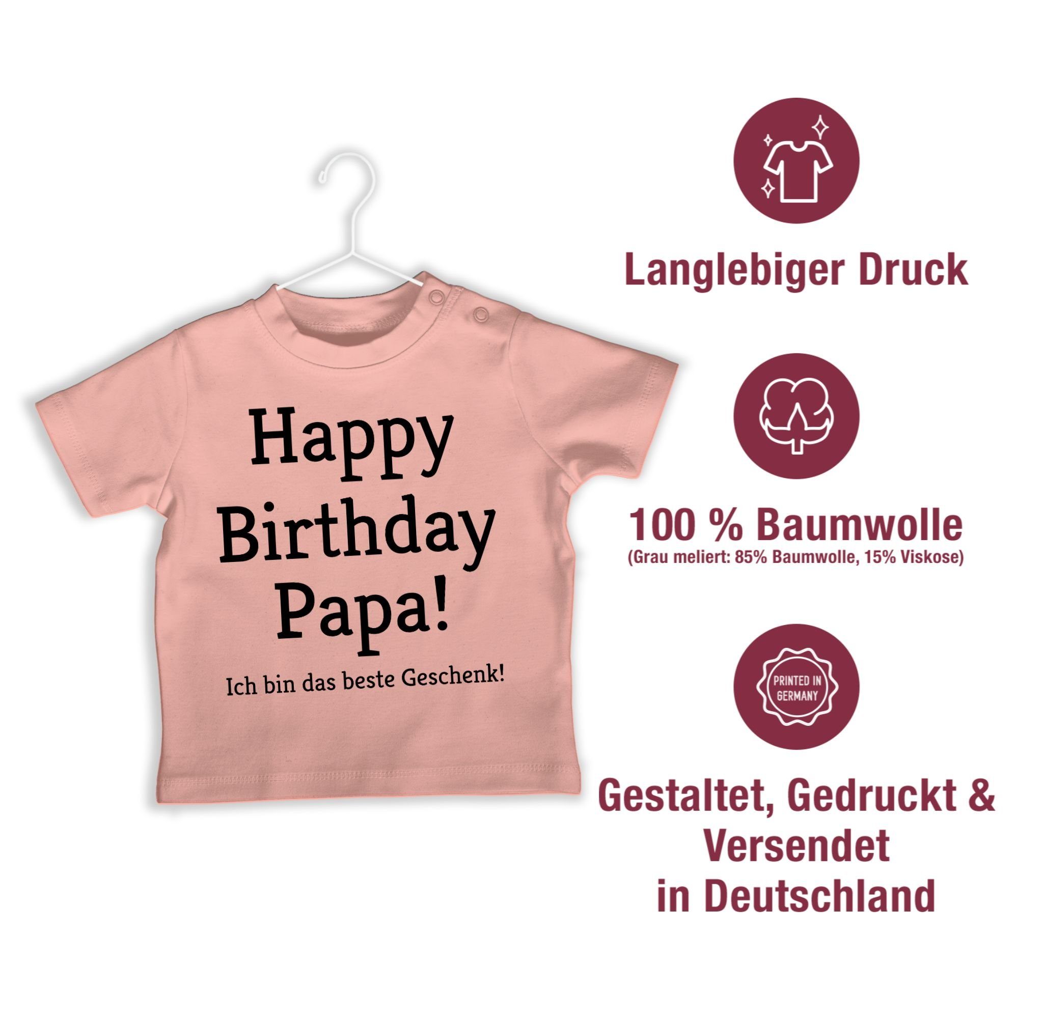 Geschenk! Shirtracer Ich Event Birthday bin Baby das 3 T-Shirt Papa! Geschenke Happy Babyrosa