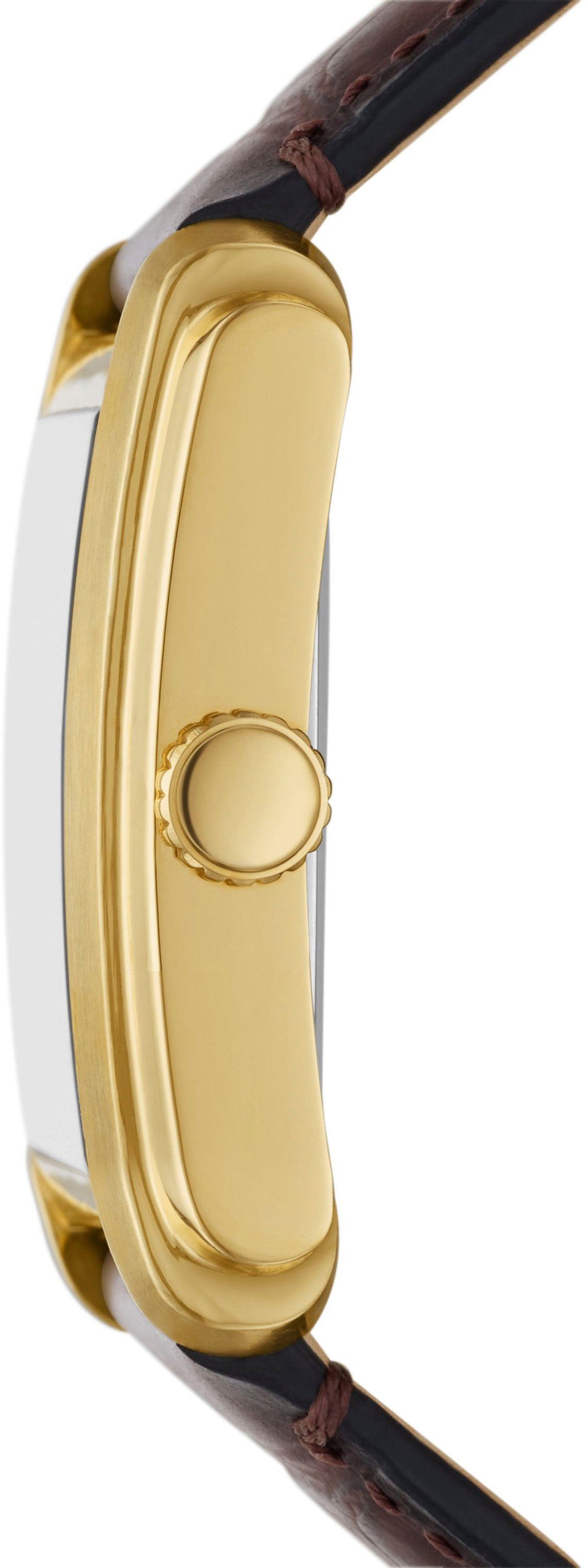 Fossil Quarzuhr CARRAWAY FS6011, Armbanduhr,Herrenuhr, Damenuhr, Nachhaltigkeitssiegel, Lederarmband
