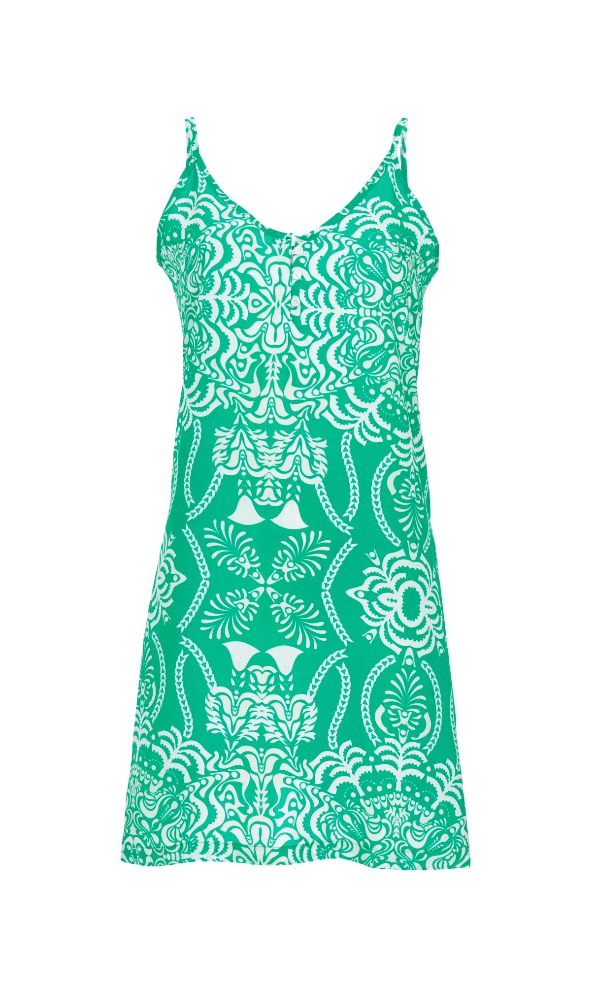 Ringella Sommerkleid im Ornamentdessin mit verstellbaren Spaghettiträgern aus farbbrillanter Baumwolle/Modal-Mischung