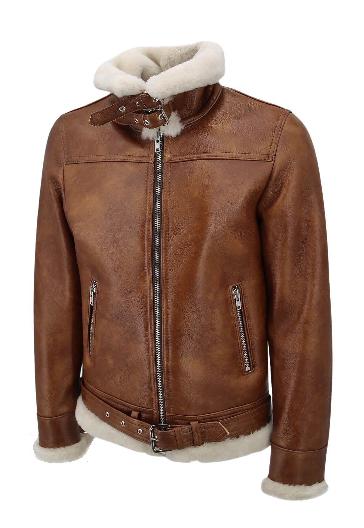 Hollert Winterjacke Lammfelljacke James Winterjacke Lammfelljacke James Kastanie Creme