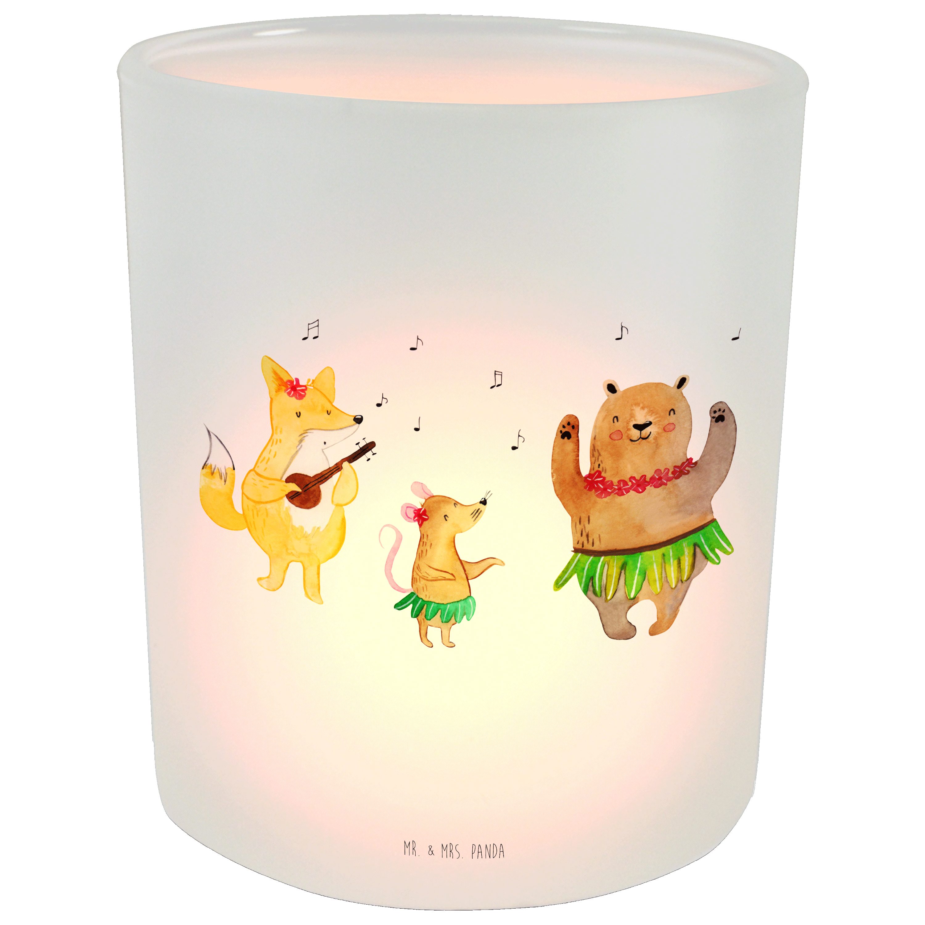 Waldtiere Kerze Geschenk, - Panda Windlicht Aloha & Mrs. (1 Mr. Windlicht Transparent Teelichter, - St)