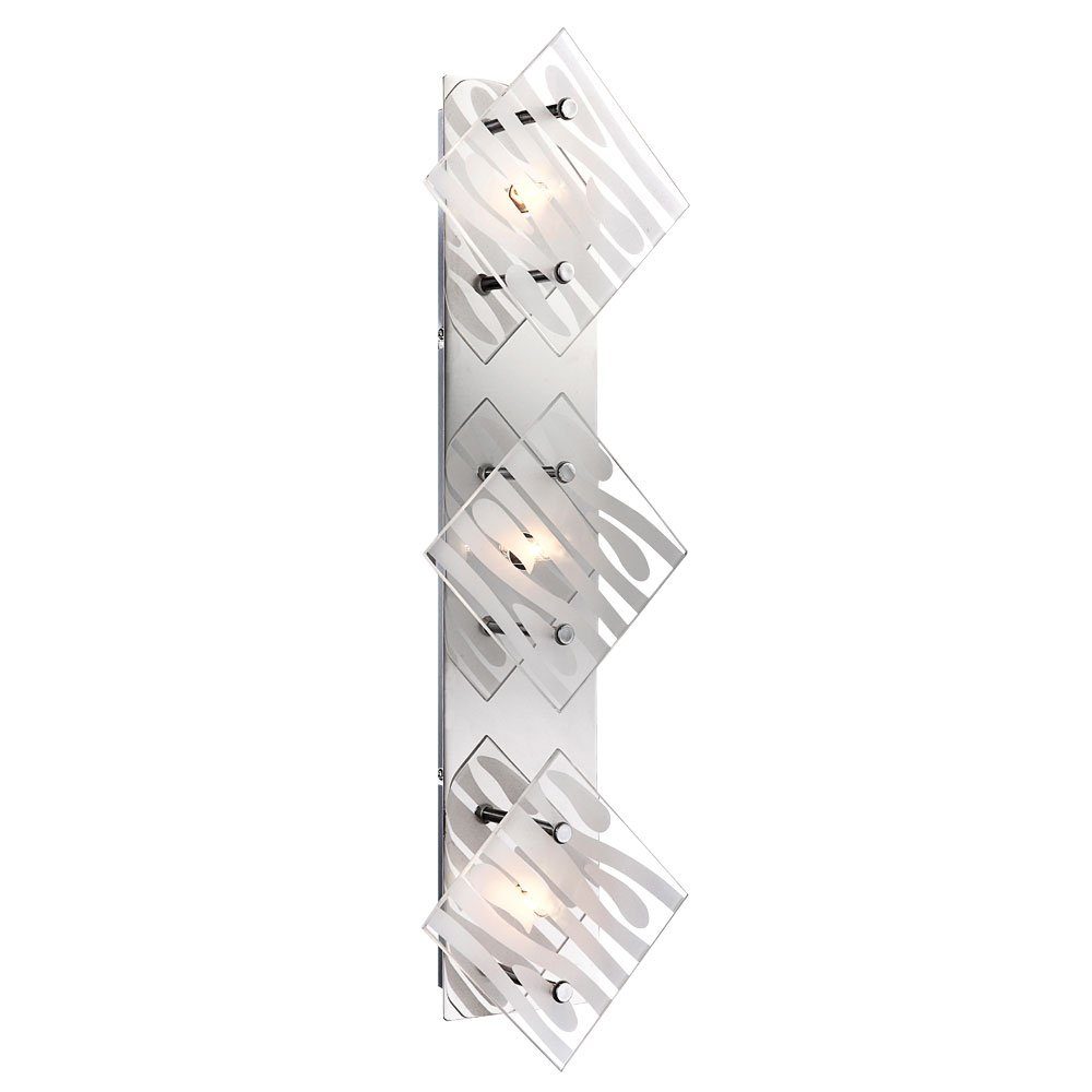 etc-shop LED Wandleuchte, Leuchtmittel nicht Glas Wandlampe Strahler, weiß inklusive, Chrom Dekorlinien klar Wandspot