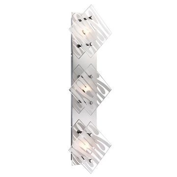 etc-shop LED Wandleuchte, Leuchtmittel nicht inklusive, Wandlampe Chrom Wandspot Glas klar Strahler, weiß Dekorlinien