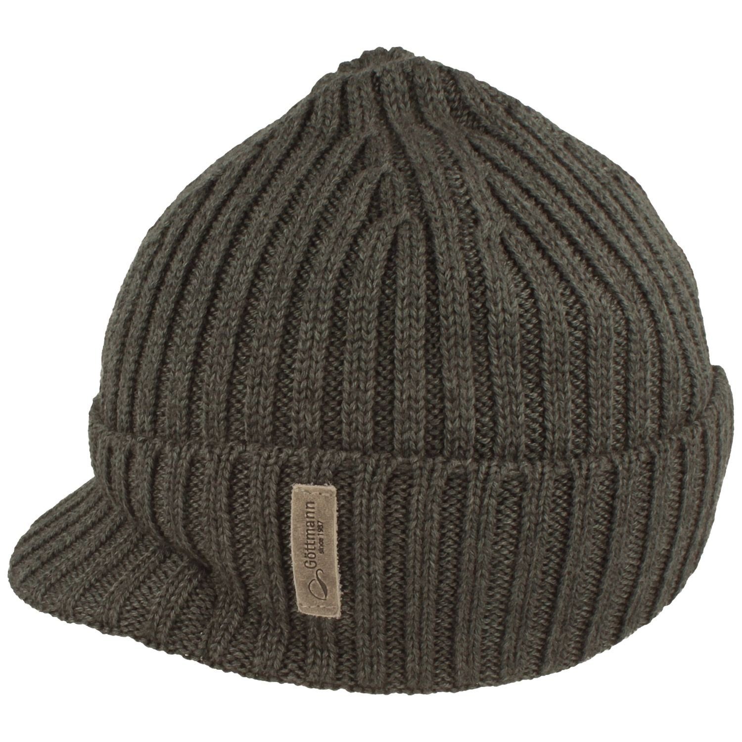 Göttmann Strickmütze weiche uni Schildmütze Rippstrick günstig online kaufen