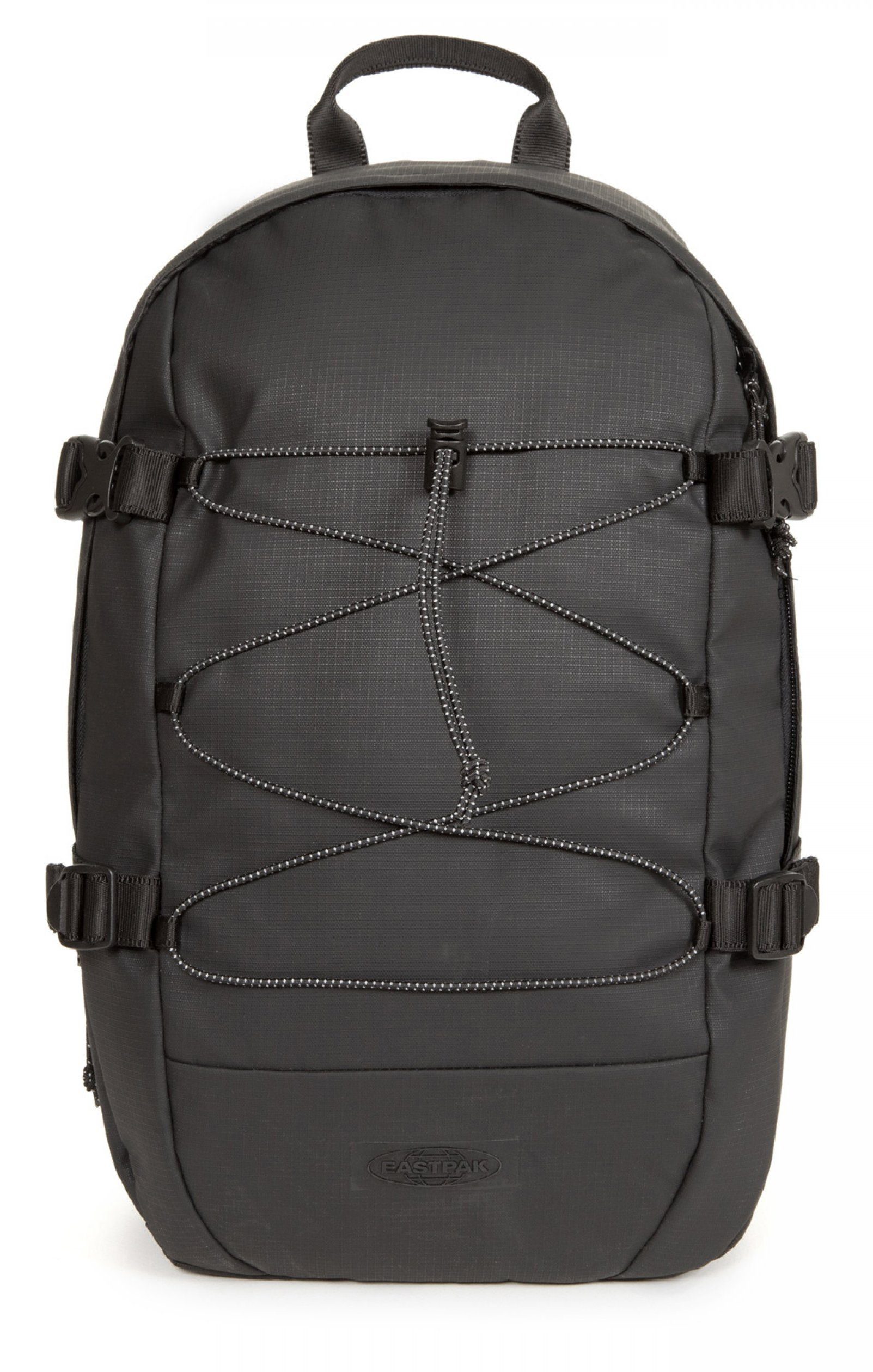 Eastpak Laptoprucksack BORYS, Surfaced Black, Bungee-Seil, enthält  recyceltes Material (Global Recycled Standard)