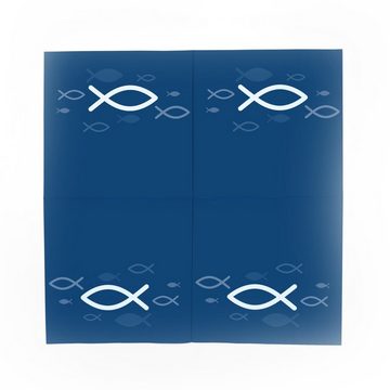 itenga Papierserviette itenga Servietten Fisch Blau Weiß 30 x 30 cm 3-lagig 20 Stück