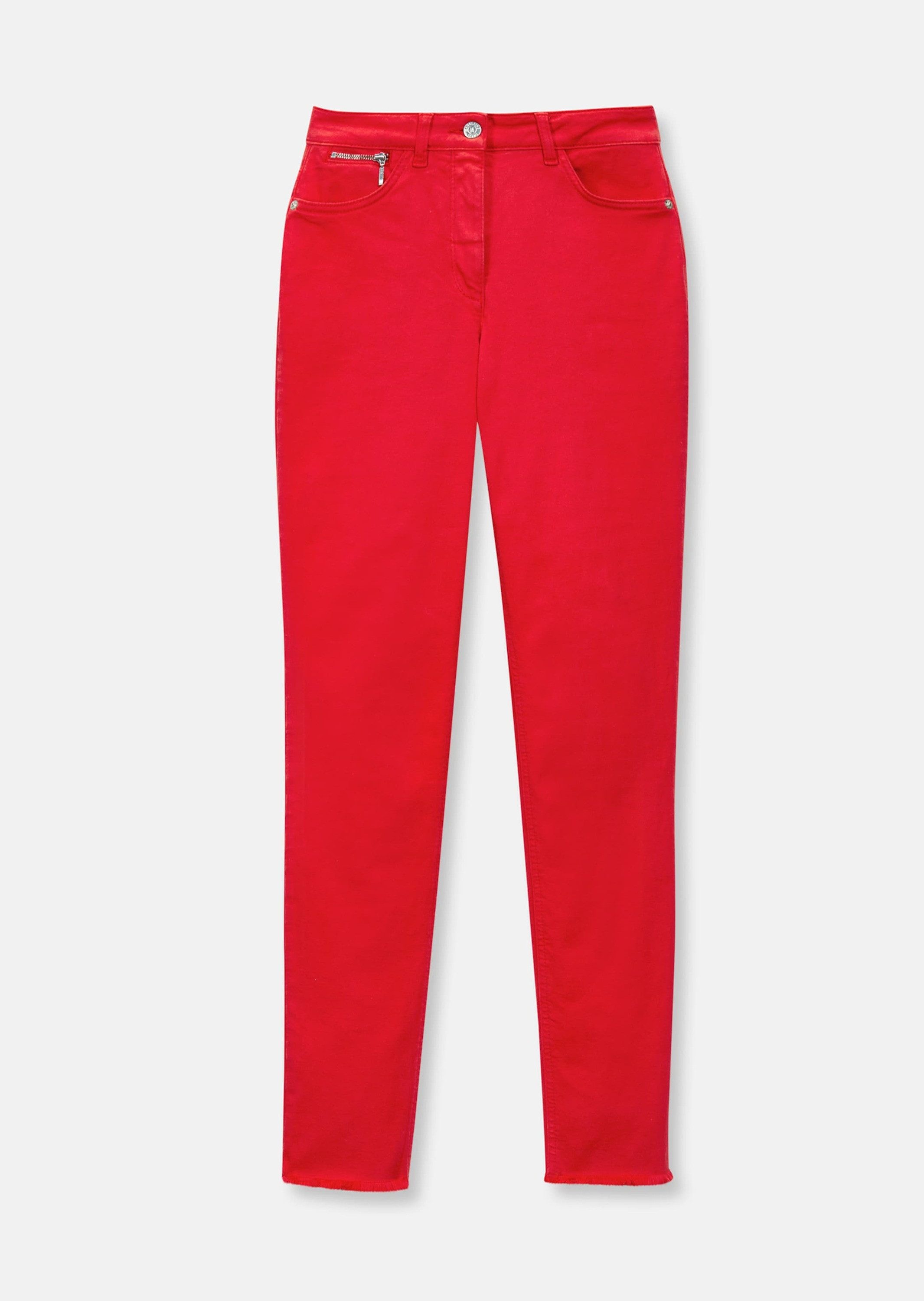 MADELEINE Gerade Jeans Mid Waist Skinny-Hose mit Fransen Fransenhose in schmale Silhouette, Five-Pocket-Stil – Bild 5 von 5