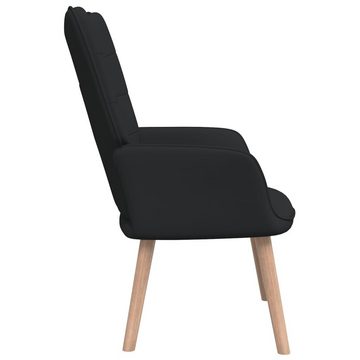 furnicato Sessel Relaxsessel mit Hocker Schwarz Stoff