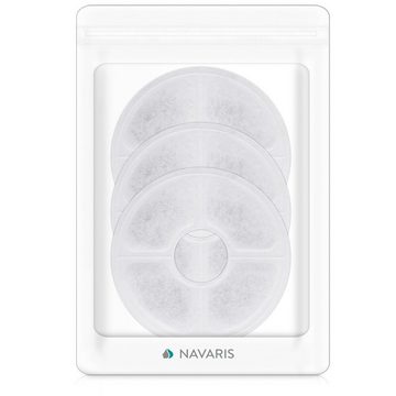 Navaris Tier-Beschäftigungsspielzeug 3x Ersatzfilter für 2,8L Wasserbrunnen, gegen Gerüche, Bambus/Keramik
