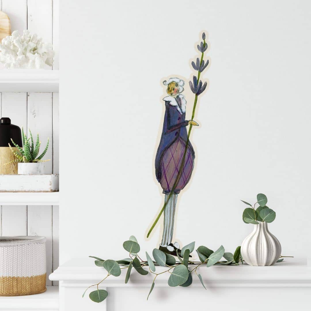 K&L Wall Art Wandtattoo Wandtattoo Fee Leffler Schutzengel lila Lavendel Elfe September, Wandbild selbstklebend, entfernbar