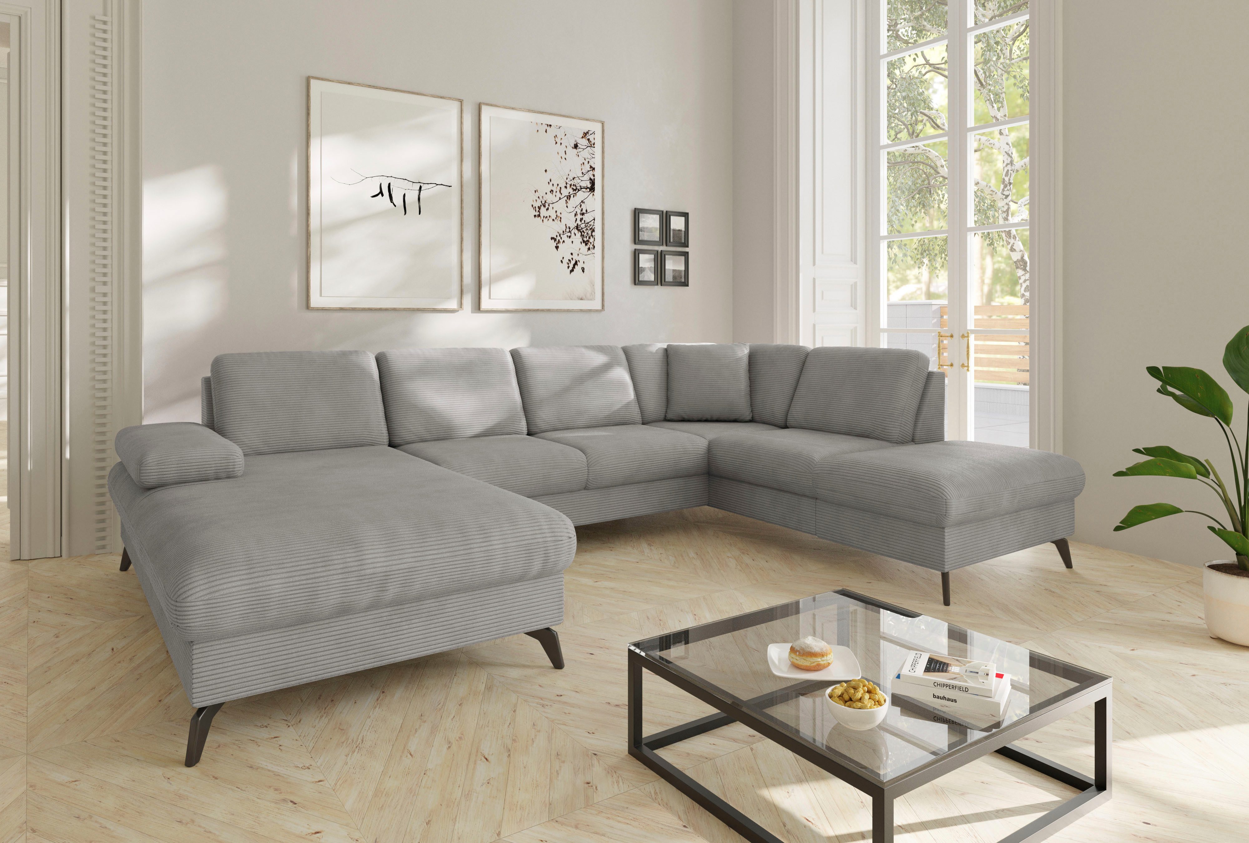 sit&more Wohnlandschaft Morris Jubi U-Form, B: 300 cm, mit Armteilfunktion & 1 Zierkissen, optional Bettfunktion