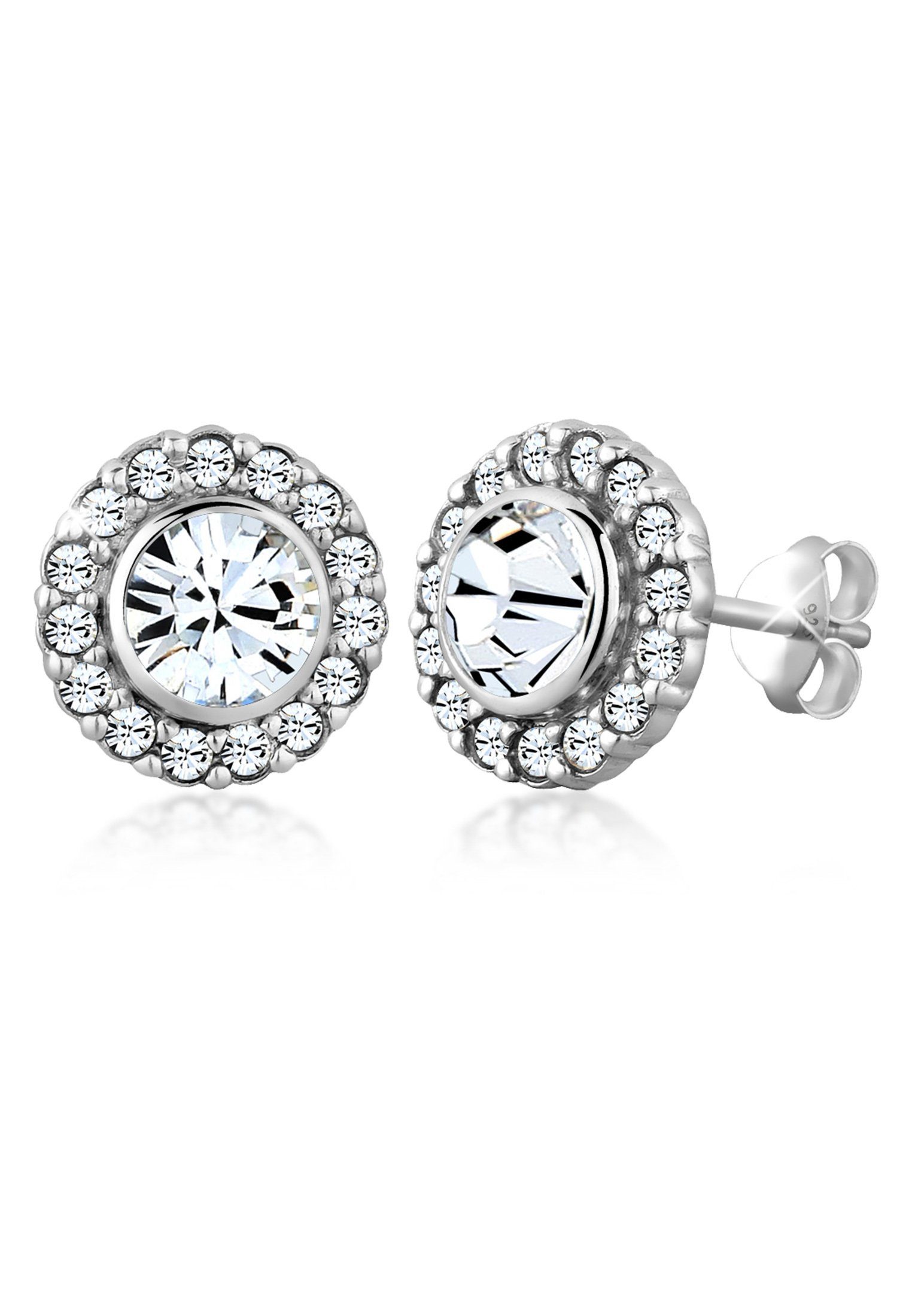 Paar Ohrstecker Glamour Kristalle 925 Silber