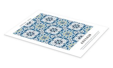 Posterlounge Poster Editors Choice, Azulejo (englisch), Badezimmer Grafikdesign